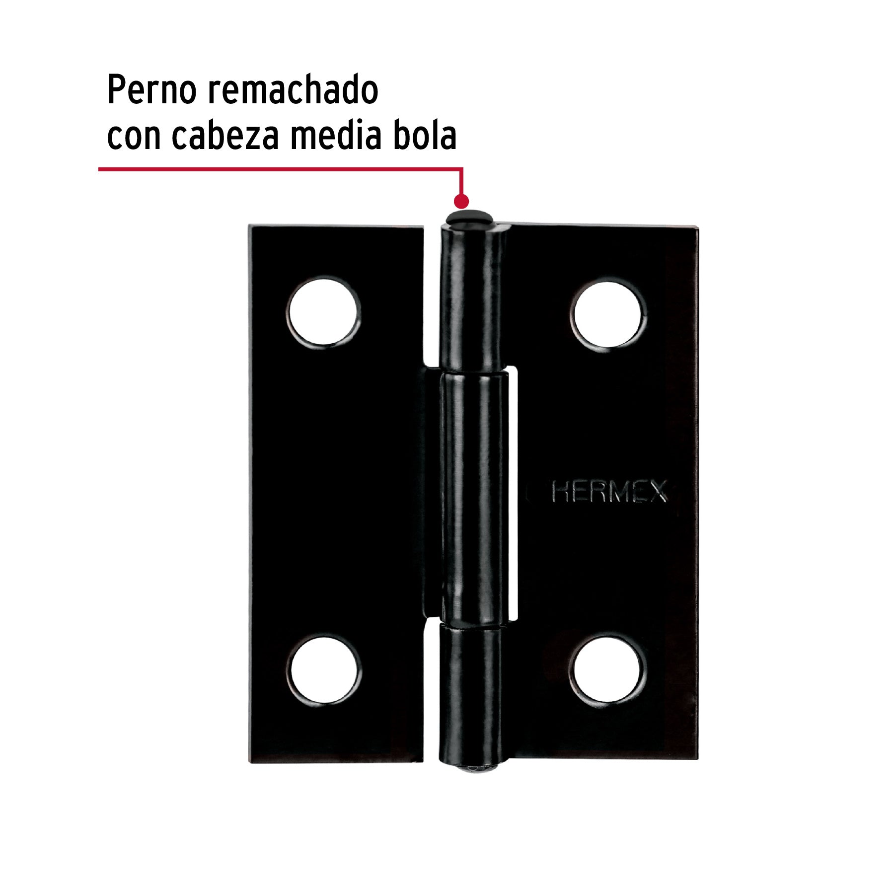 Bisagra rectangular 1-1/2' negra, Hermex BR-156 45633 MM0