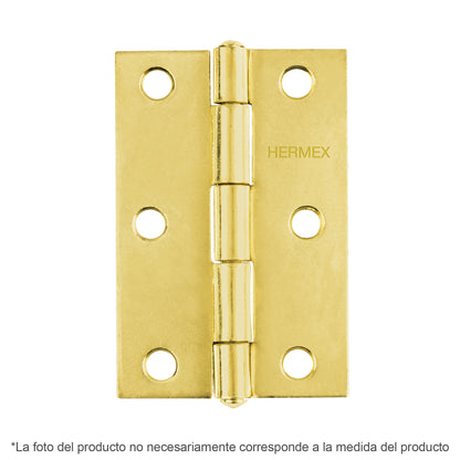 Bisagra rectangular 2' acero latonado, Hermex BR-201 43194 MM0