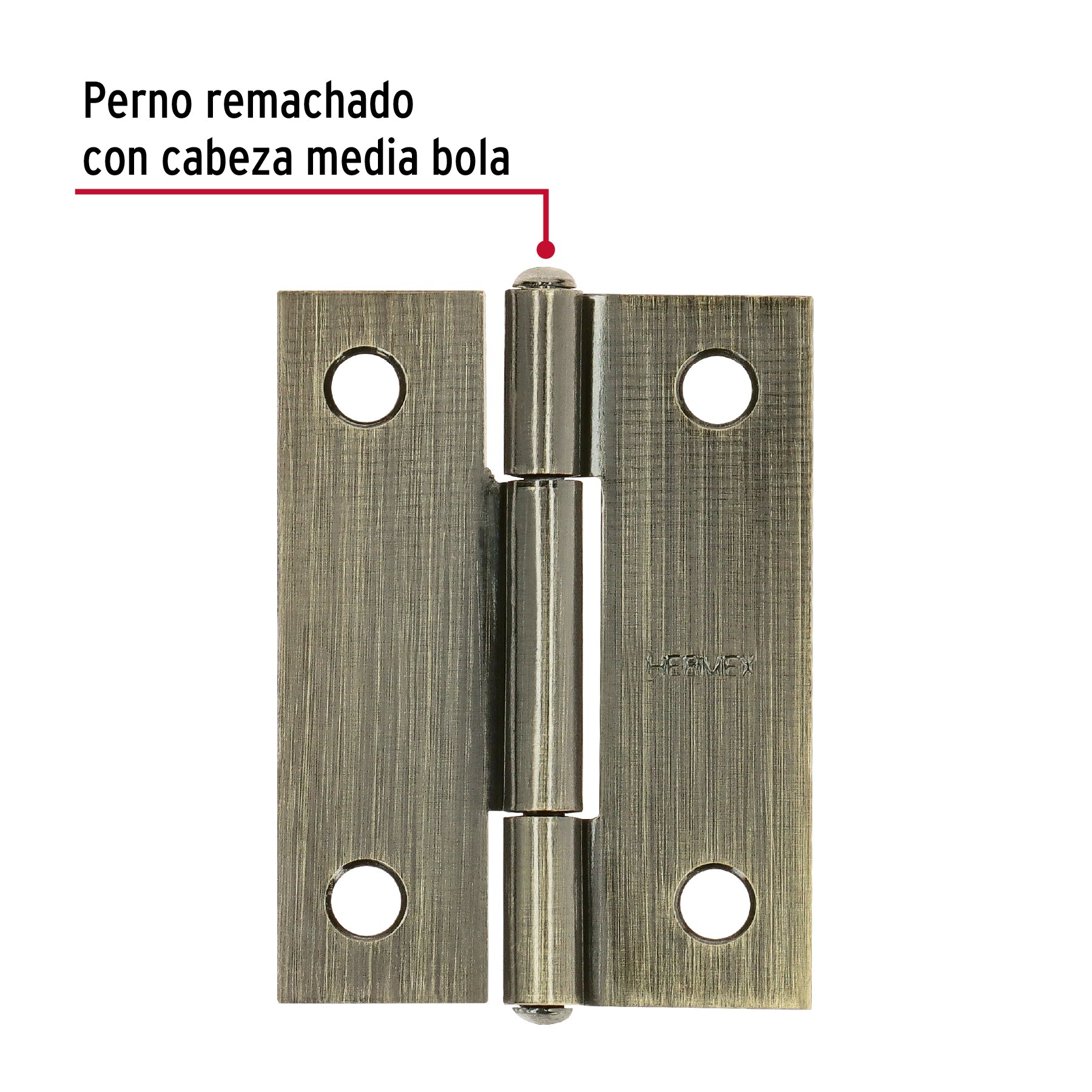 Bisagra rectangular 2' latón antiguo, Hermex BR-202 46911 MM00