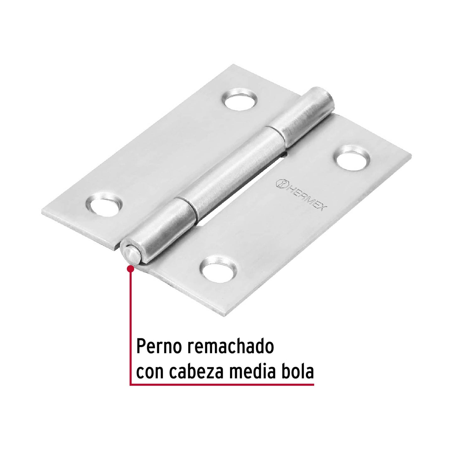 Bisagra rectangular 2' acero inoxidable, Hermex BR-204 43201 MM0