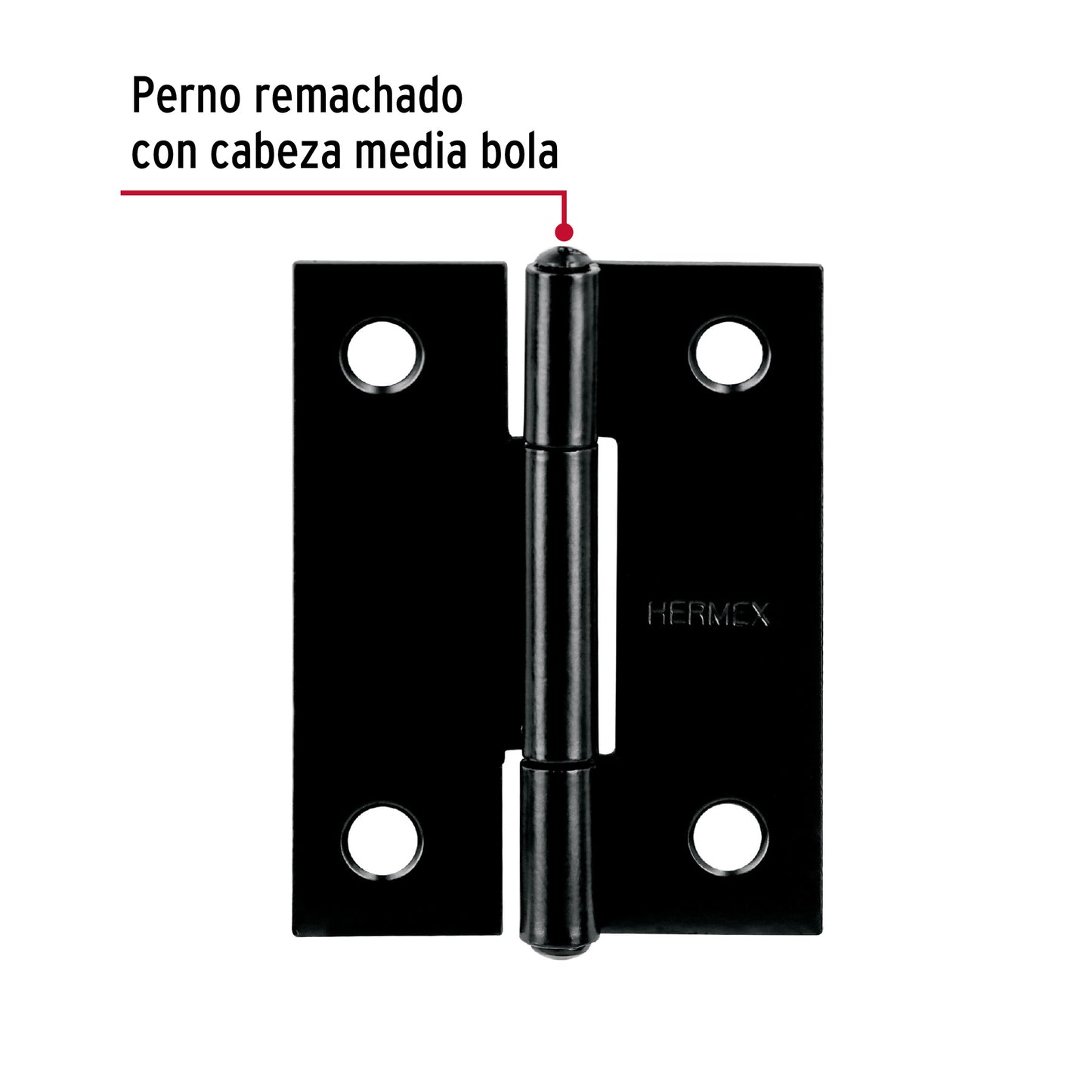 Bisagra rectangular 2' negra, Hermex BR-206 45634 MM0