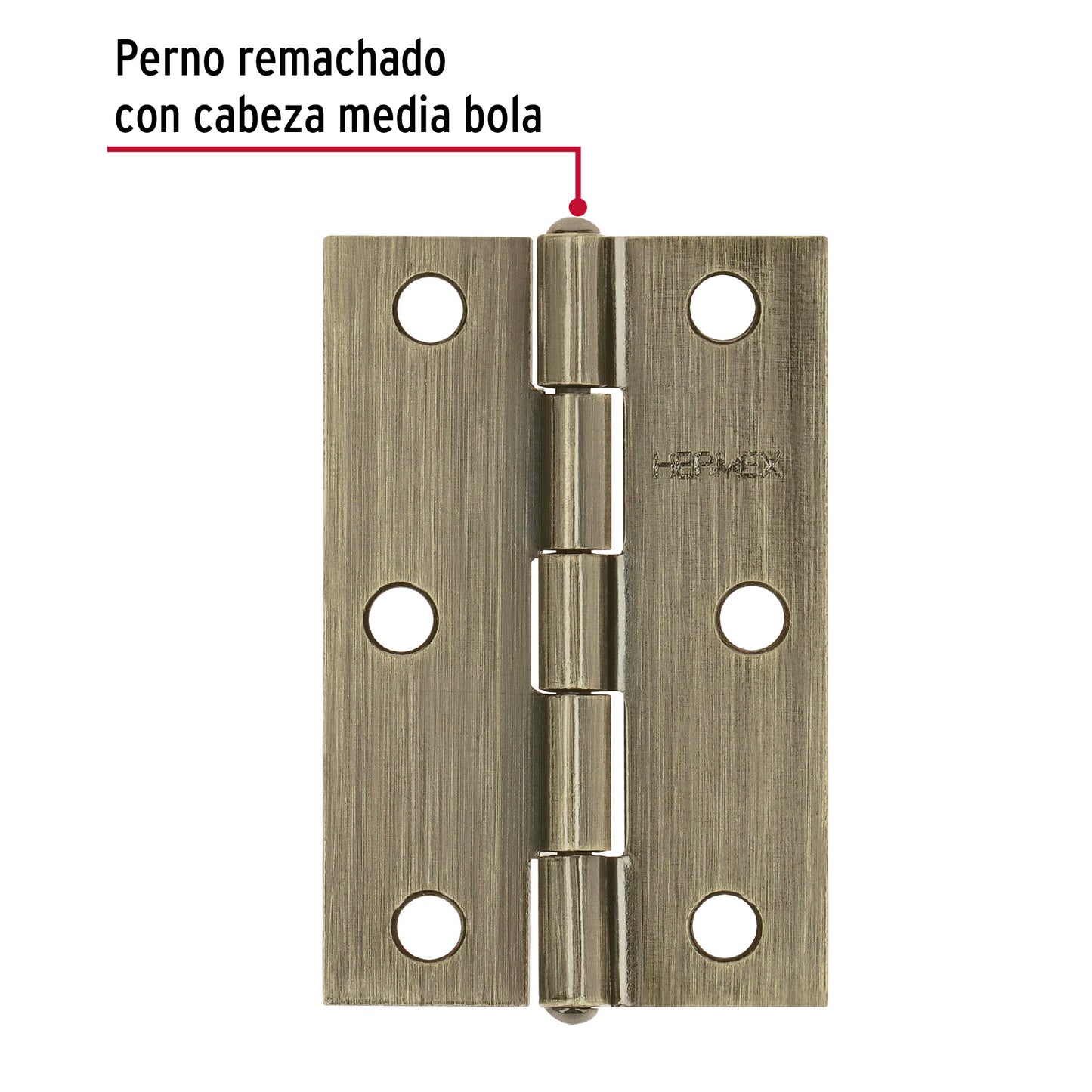 Bisagra rectangular 2-1/2' latón antiguo, Hermex BR-252 46912 MM00