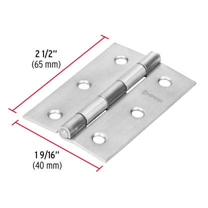 Bisagra rectangular 2-1/2' acero inoxidable, Hermex BR-254 43202 MM0