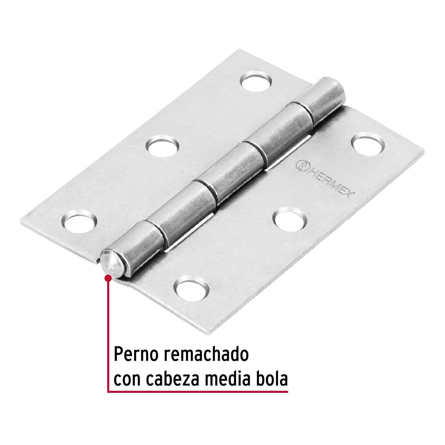 Bisagra rectangular 3' acero pulido, Hermex BR-300 43189 MM0