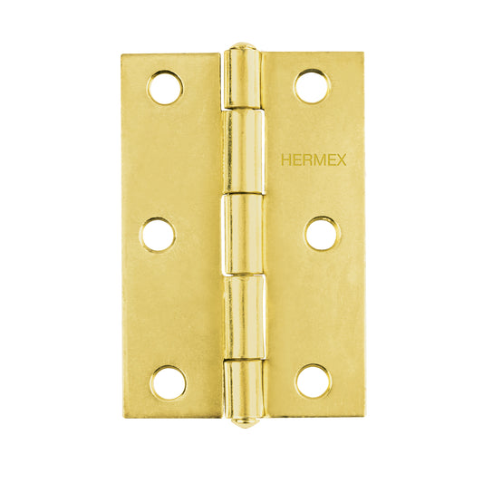 Bisagra rectangular 3' acero latonado, Hermex BR-301 43196 MM0