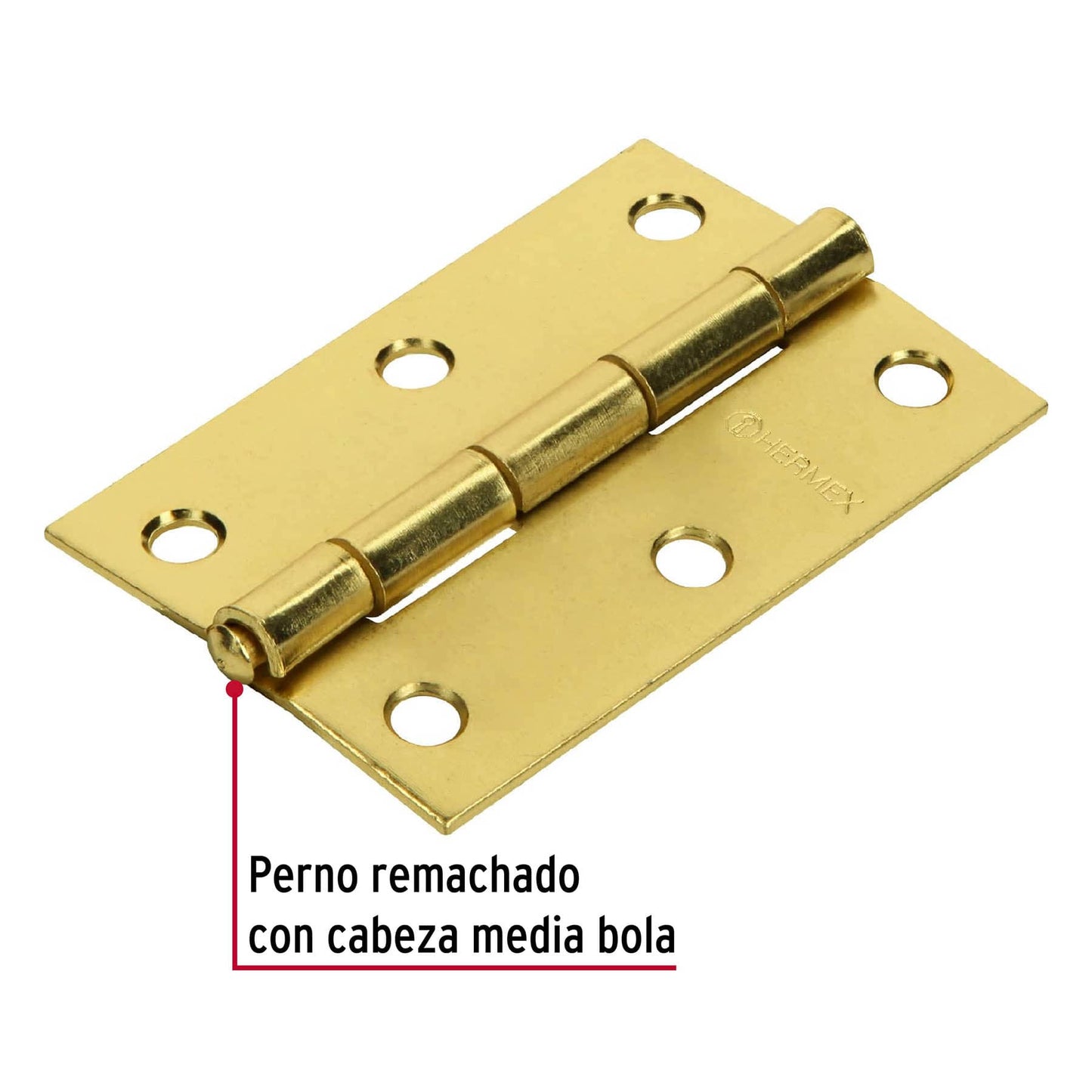 Bisagra rectangular 3' acero latonado, Hermex BR-301 43196 MM0