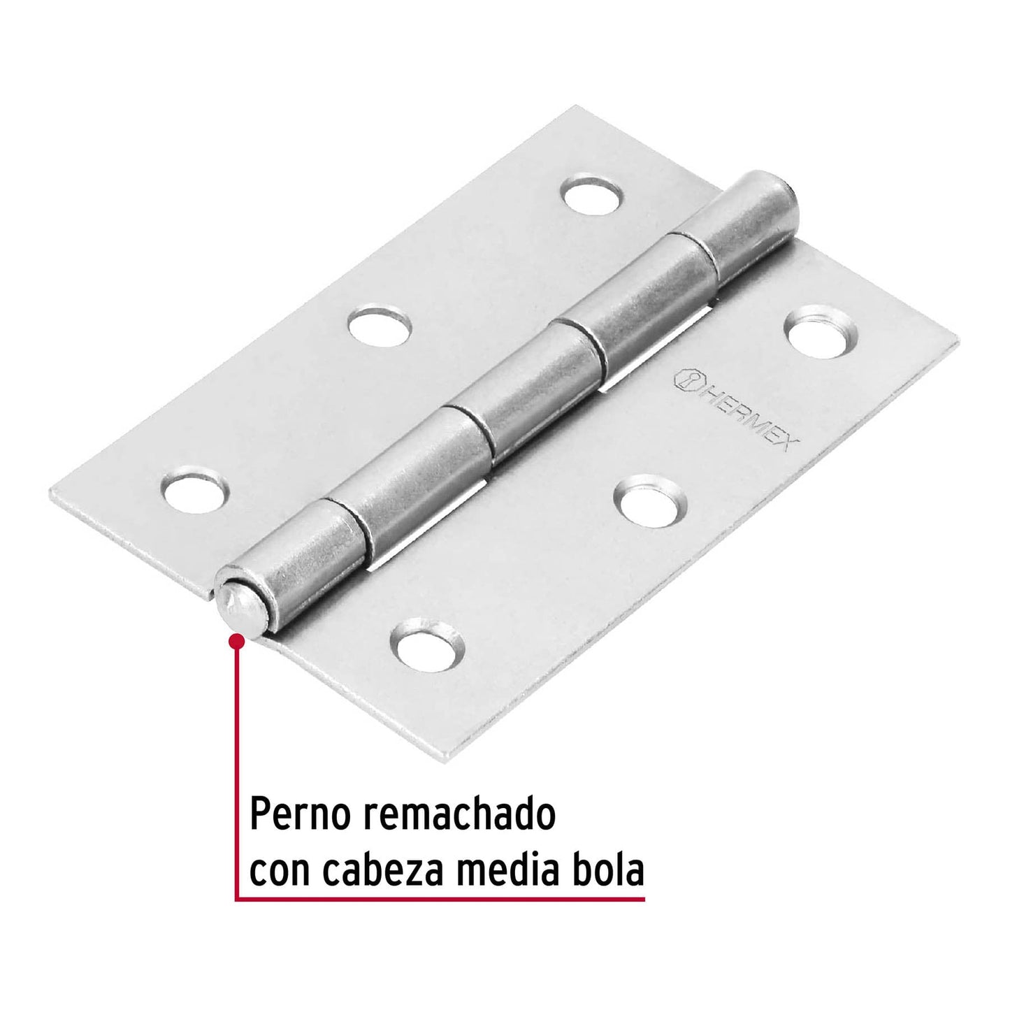 Bisagra rectangular 3-1/2' acero pulido, Hermex BR-350 43190 MM0