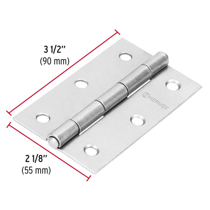 Bisagra rectangular 3-1/2' acero pulido, Hermex BR-350 43190 MM0