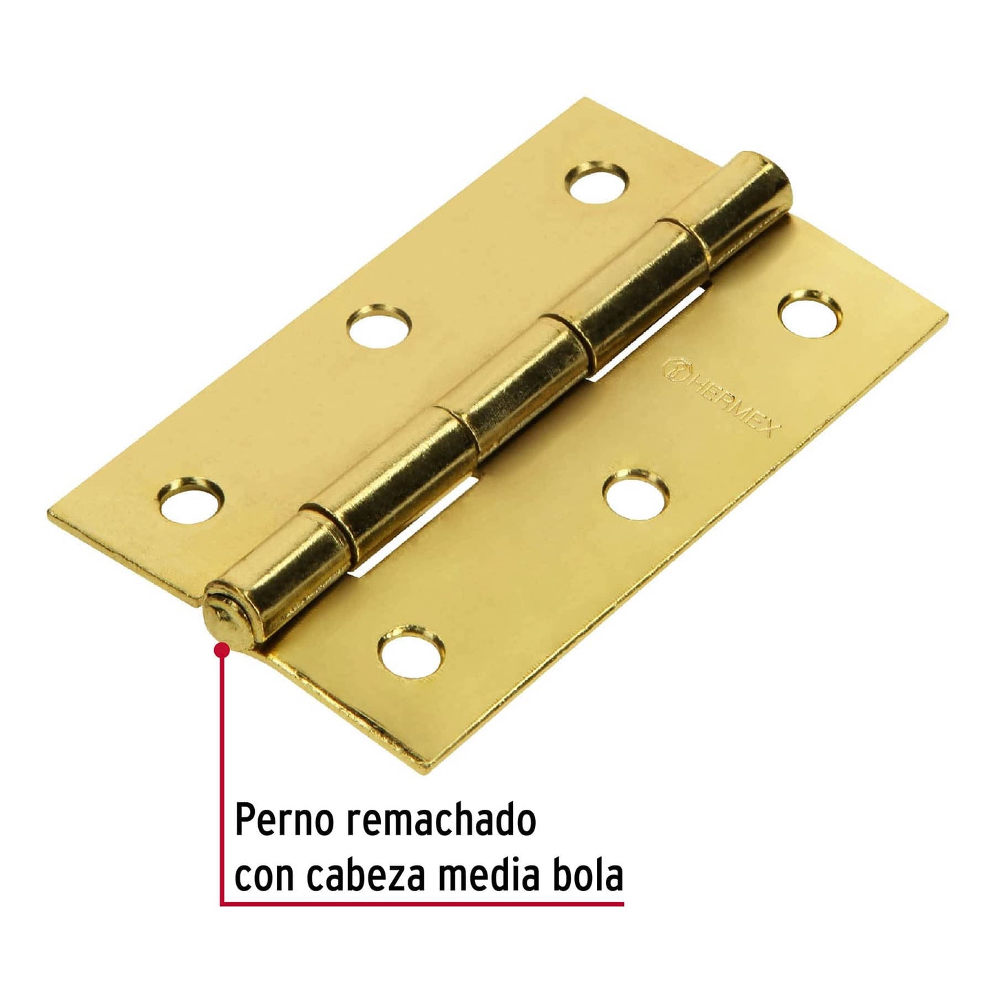 Bisagra rectangular 3-1/2' acero latonado, Hermex BR-351 43197 MM0