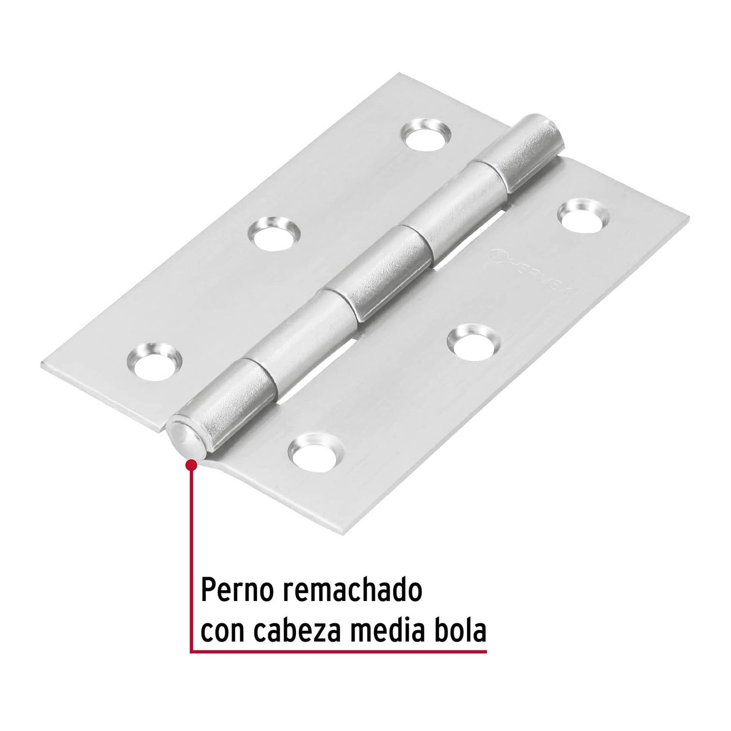 Bisagra rectangular 3-1/2' acero inoxidable, Hermex BR-354 43204 MM0