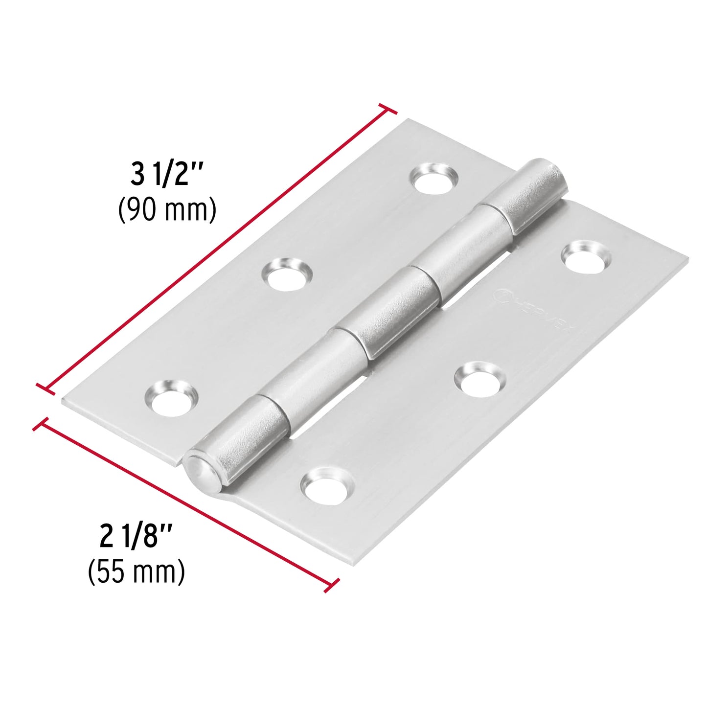 Bisagra rectangular 3-1/2' acero inoxidable, Hermex BR-354 43204 MM0