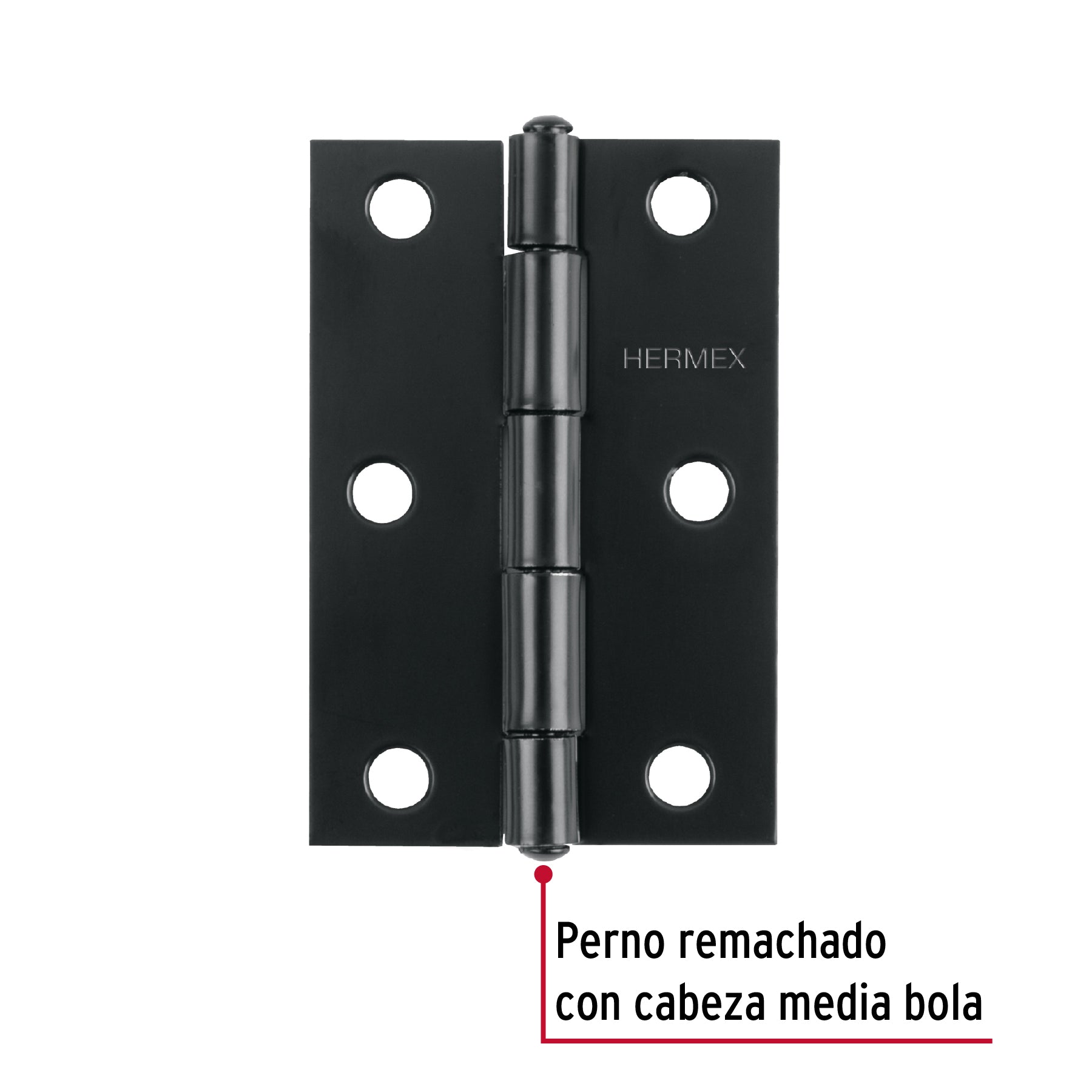 Bisagra rectangular 3-1/2' negra, Hermex BR-356 45637 MM0