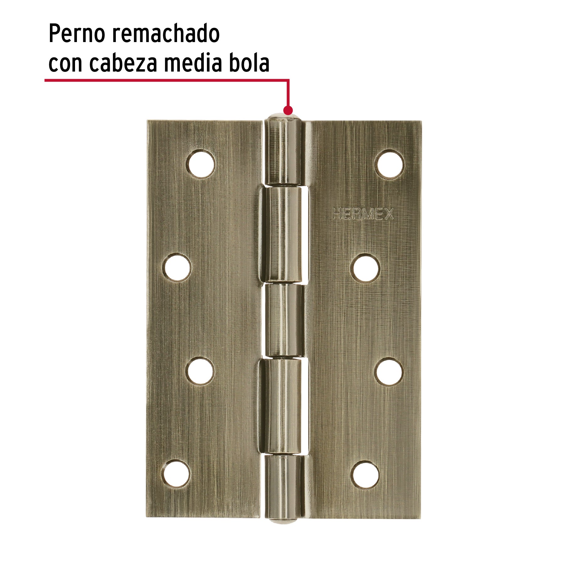 Bisagra rectangular 4' latón antiguo, Hermex BR-402 46915 MM00