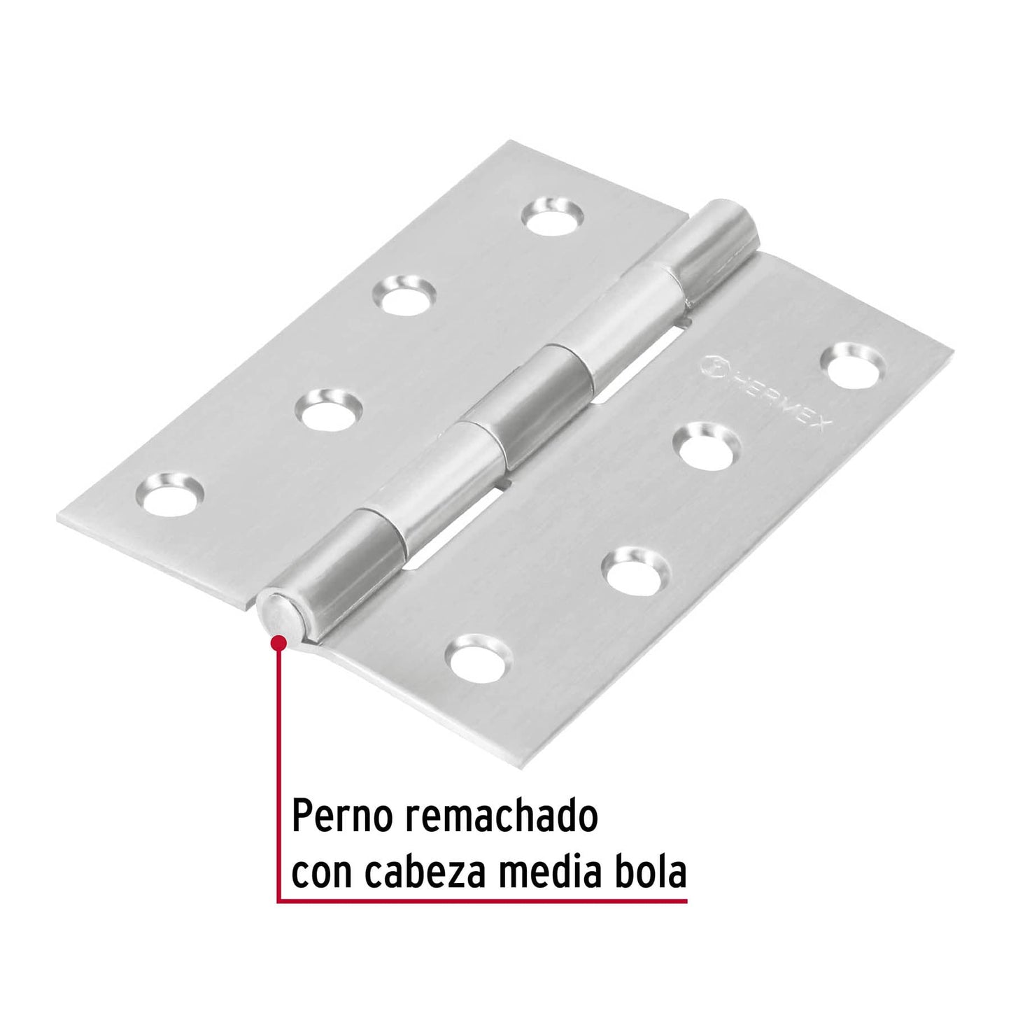 Bisagra rectangular 4' acero inoxidable, Hermex BR-404 43205 MM0