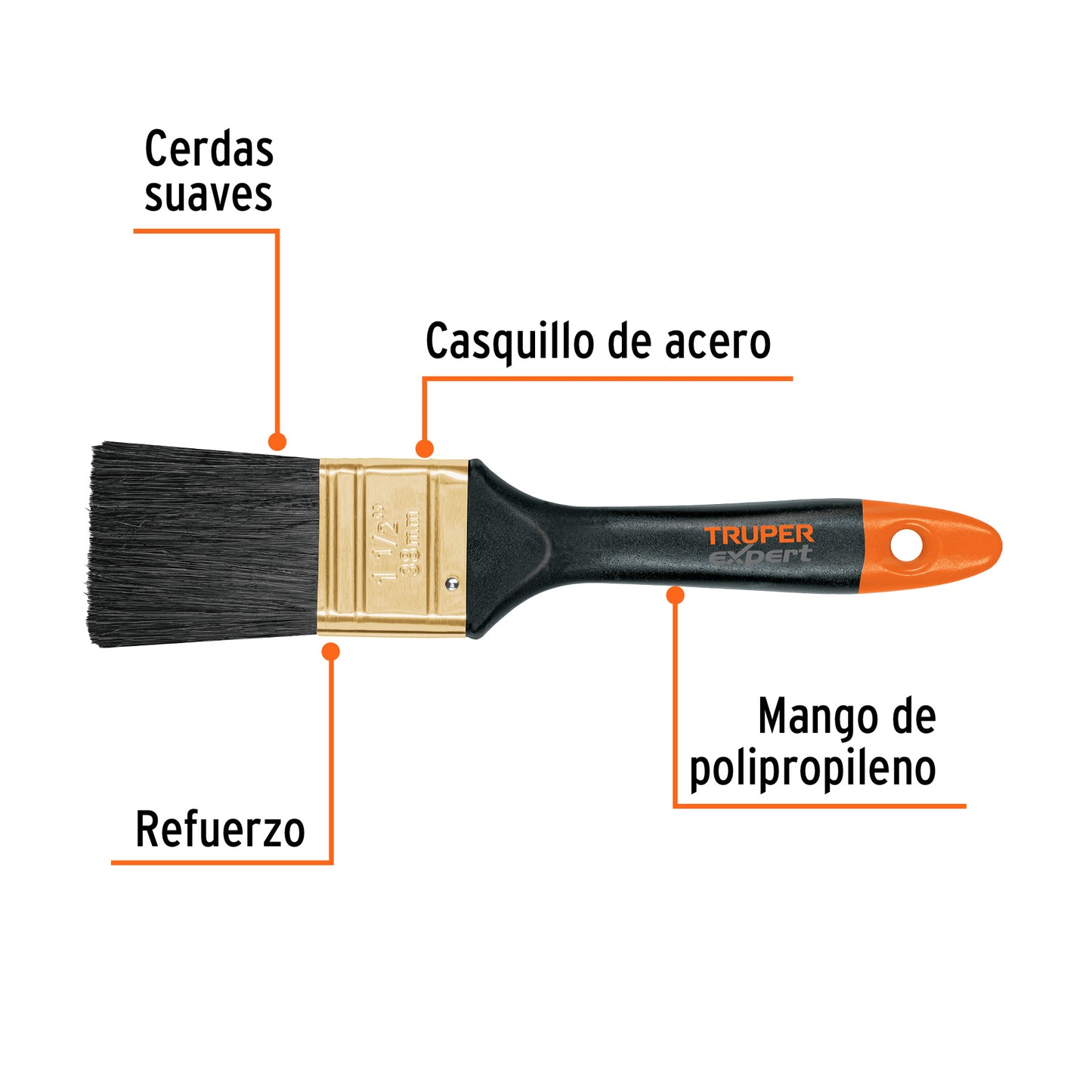 Brocha profesional de 1-1/2' mango de plástico, Expert BRT-1-1/2X 17861 MM00