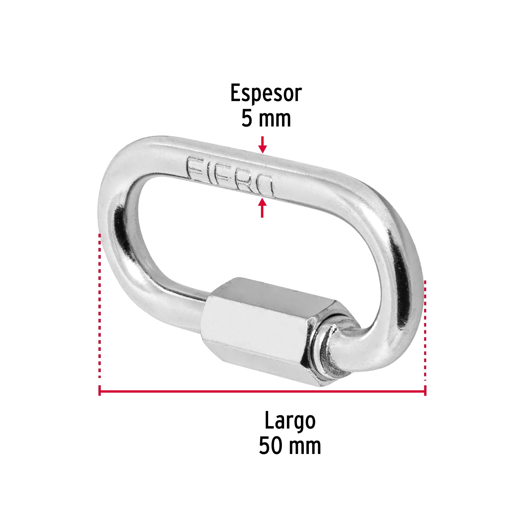 Bandola de acero de 3/16' con seguro, Fiero BSE-3/16 44021 MM00