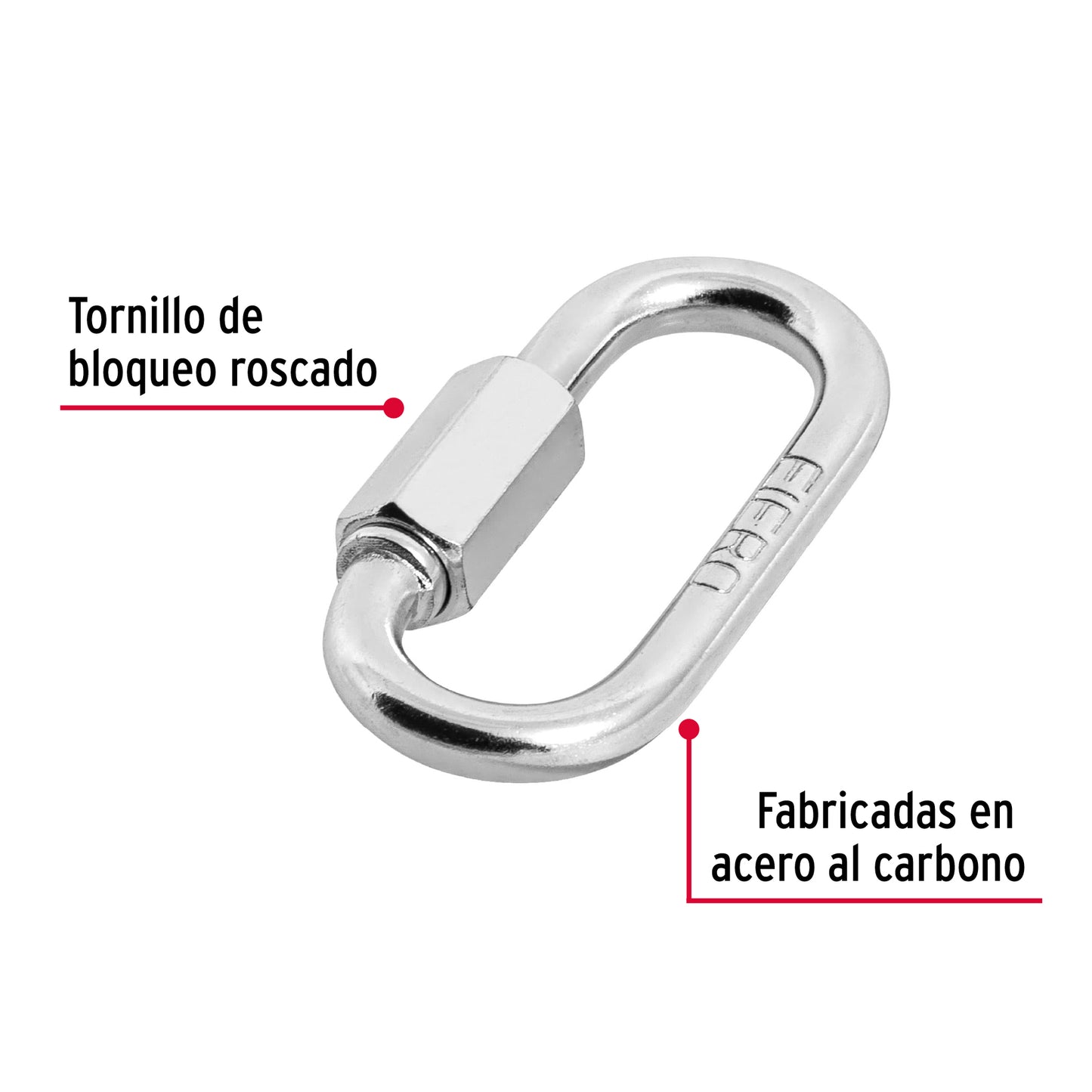 Bandola de acero de 3/16' con seguro, Fiero BSE-3/16 44021 MM00