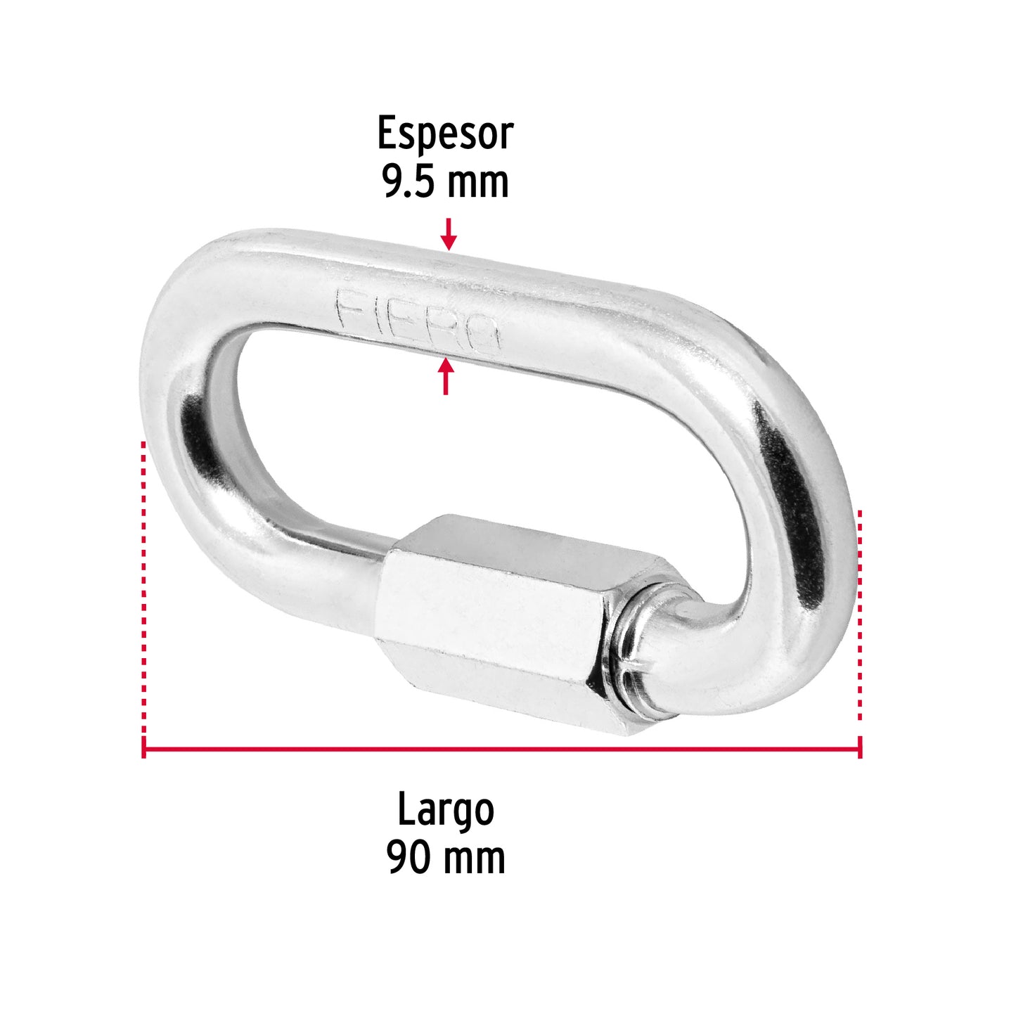 Bandola de acero de 3/8' con seguro, Fiero BSE-3/8 44024 MM00