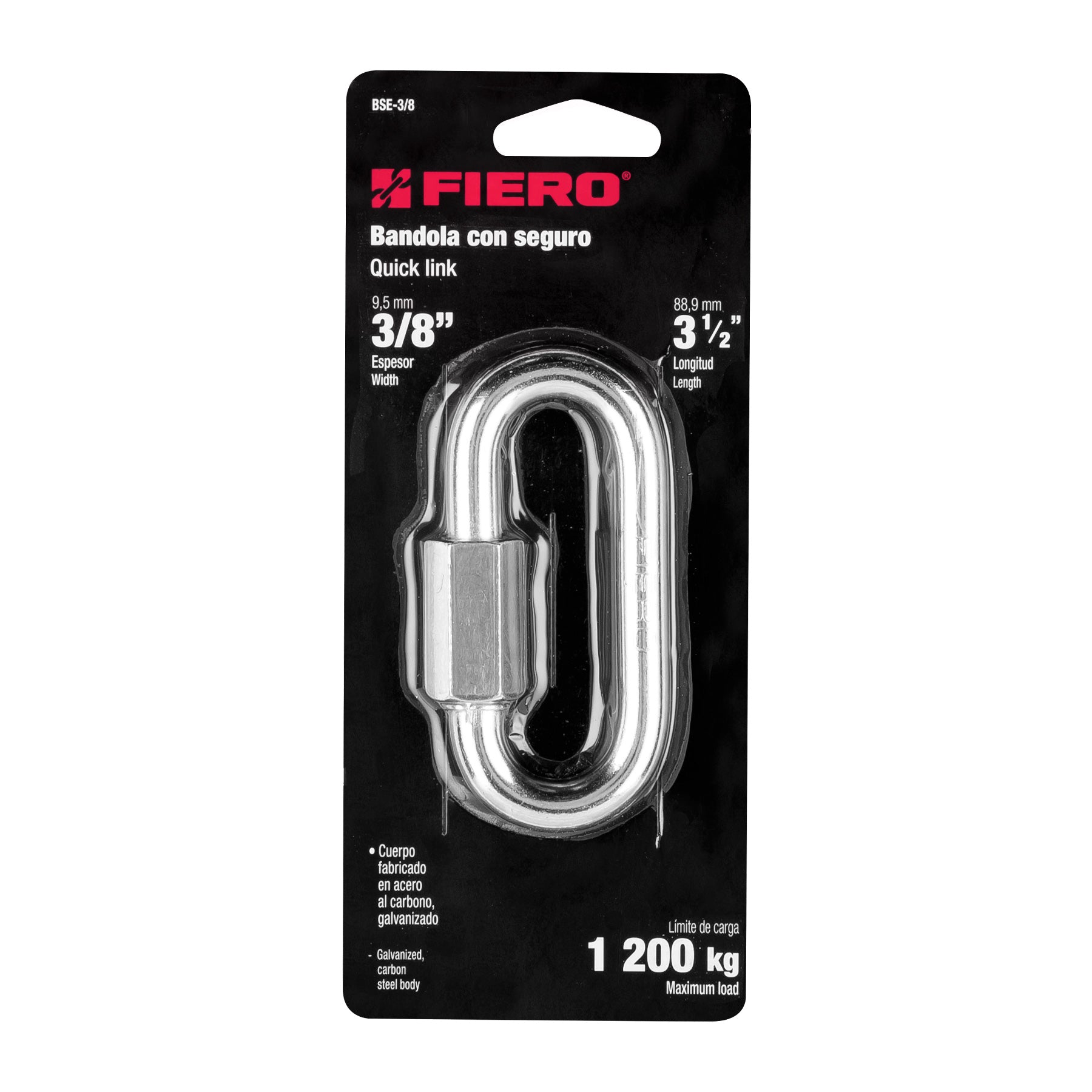 Bandola de acero de 3/8' con seguro, Fiero BSE-3/8 44024 MM00