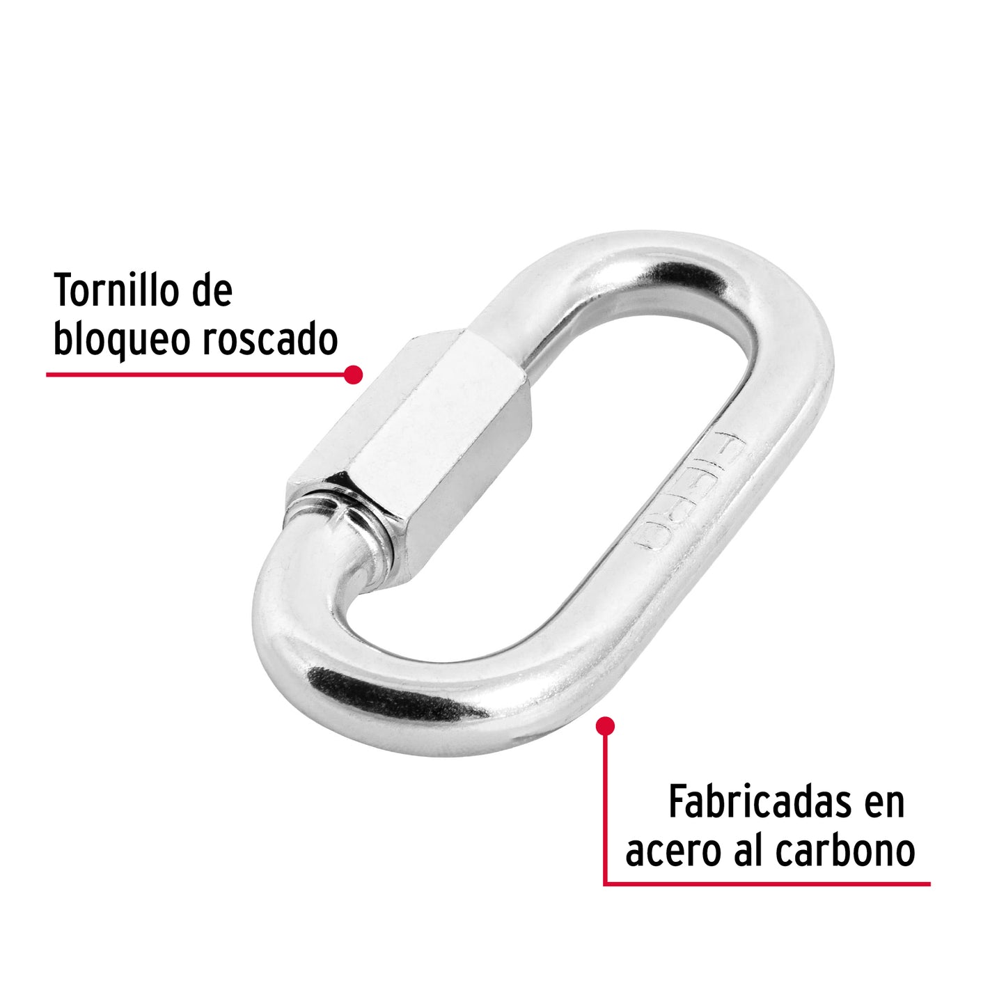 Bandola de acero de 3/8' con seguro, Fiero BSE-3/8 44024 MM00