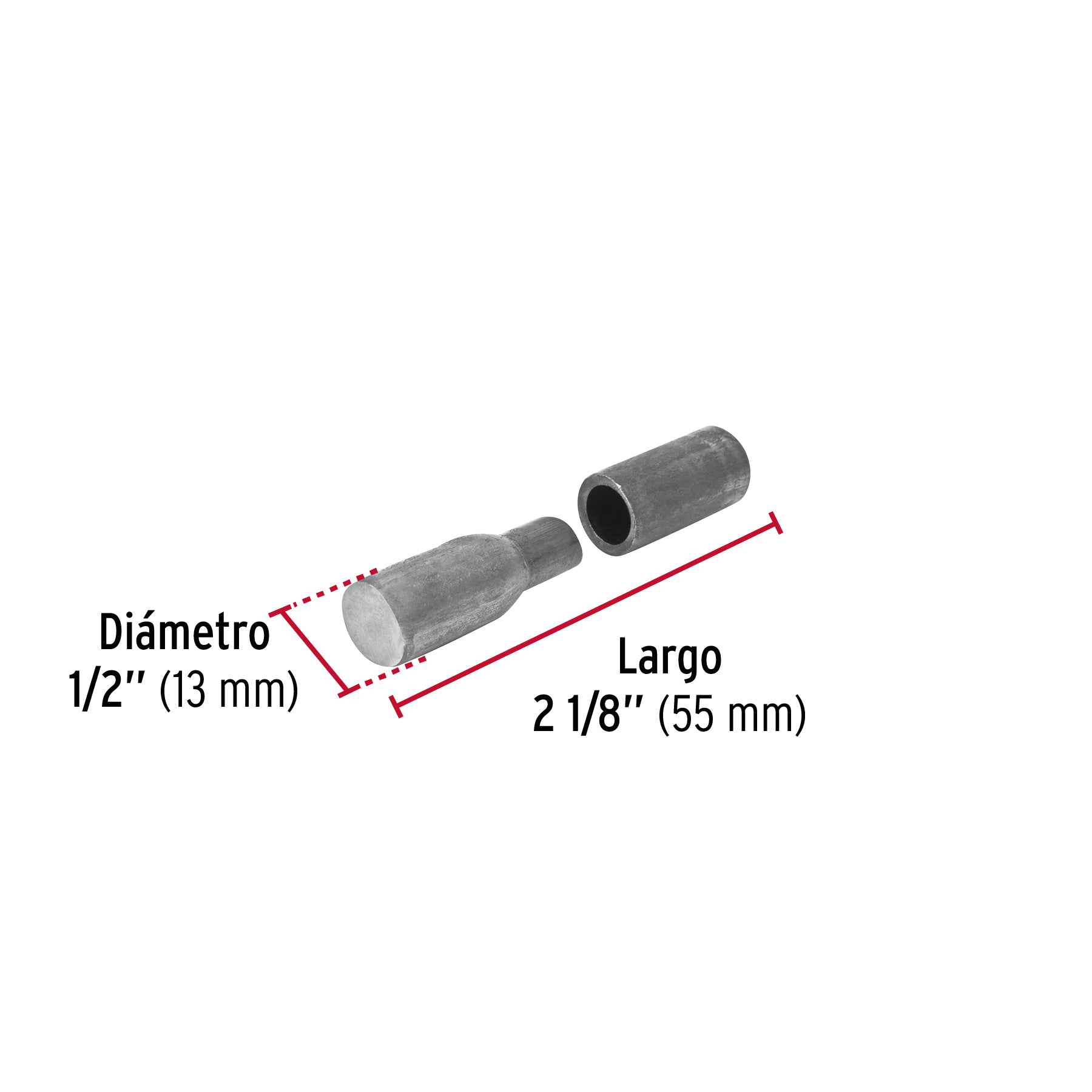 Bisagra tubular soldable de 1/2', Hermex BSO-1/2 44636 MM00