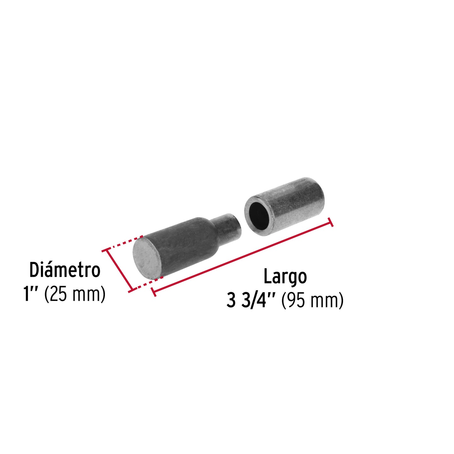 Bisagra tubular soldable de 1', Hermex BSO-1 44639 MM00