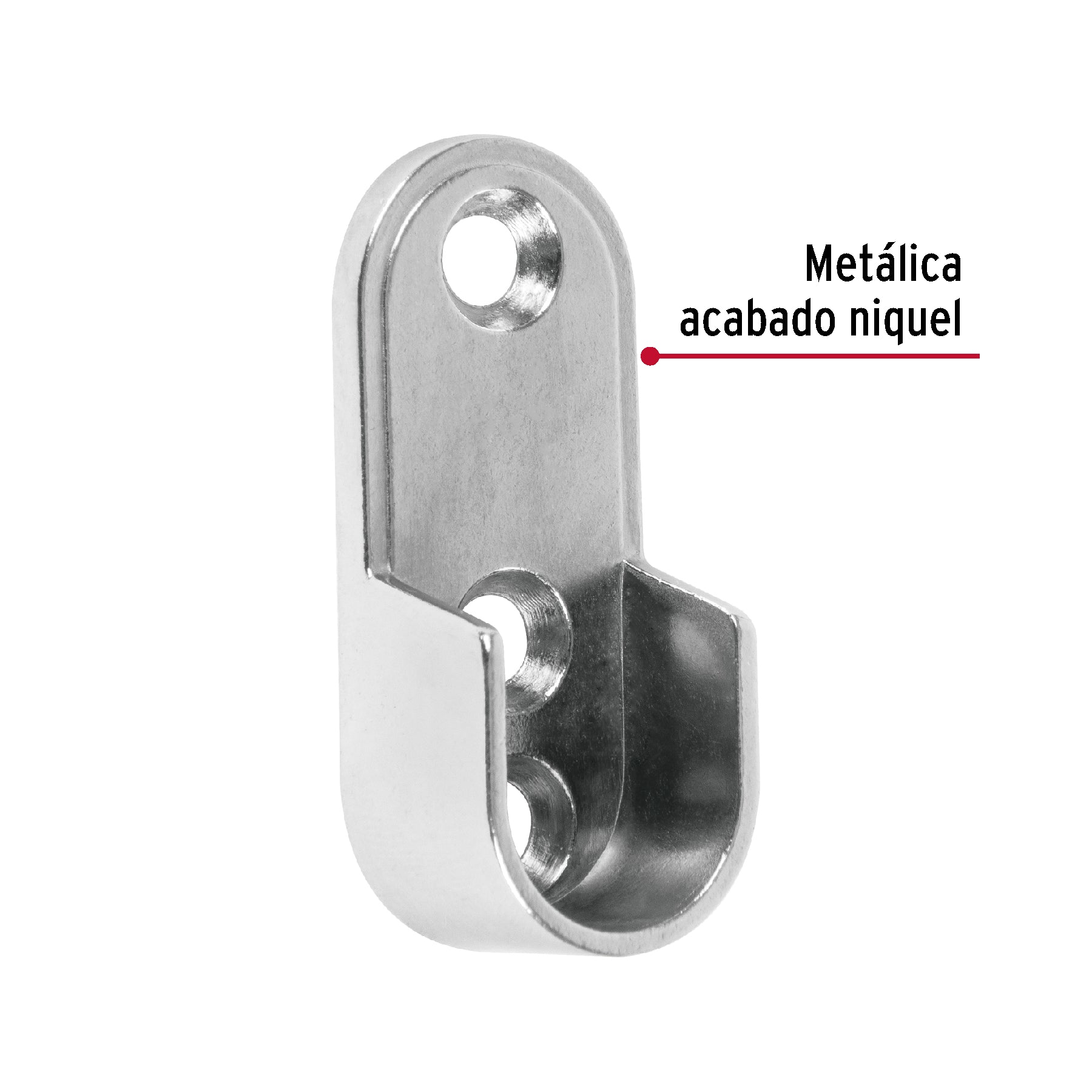 Brida niquelada para tubo ovalado de clóset, Hermex BTO-5 48978 MM00