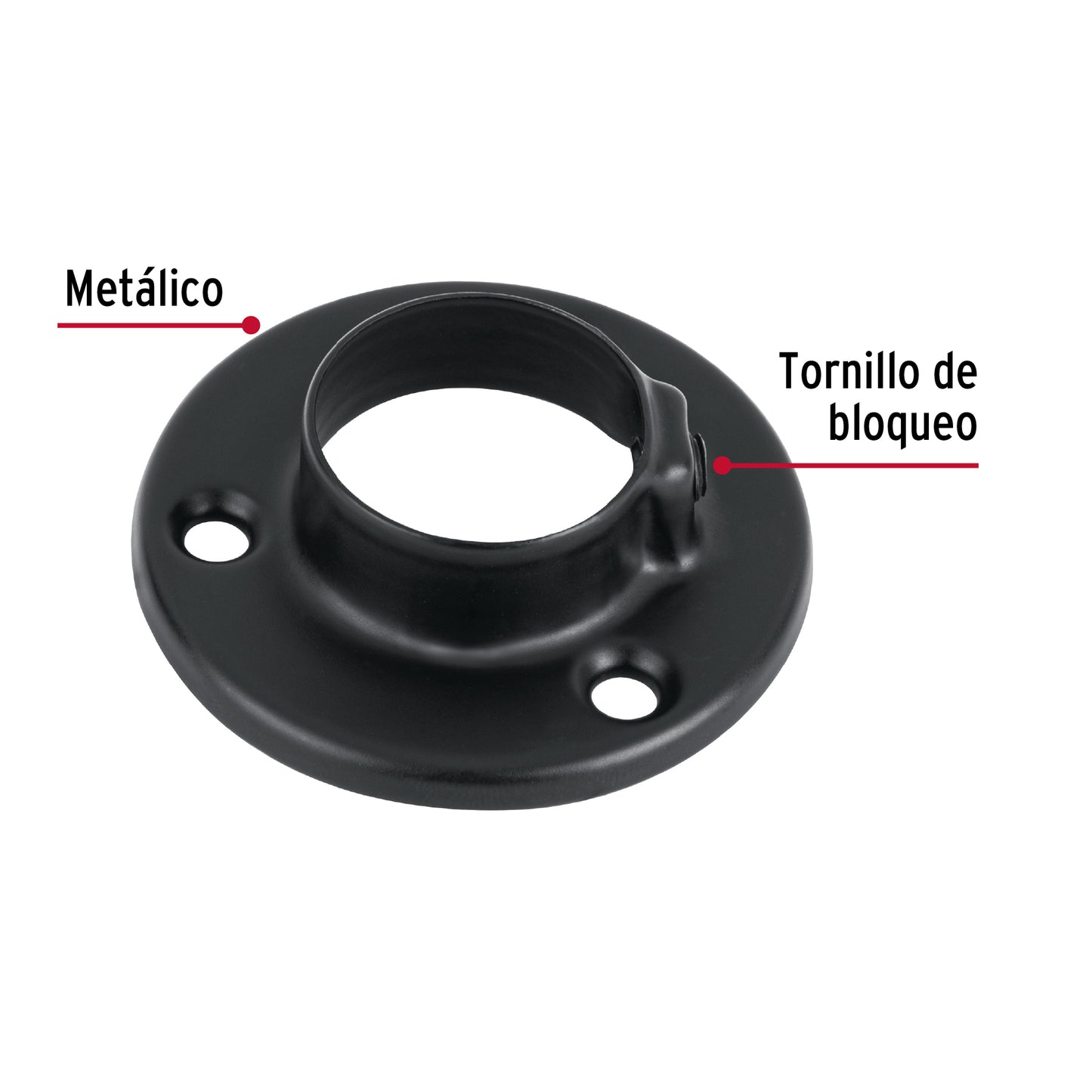 Brida negra para tubo redondo de closet, Hermex BTR-3N 46582 MM00