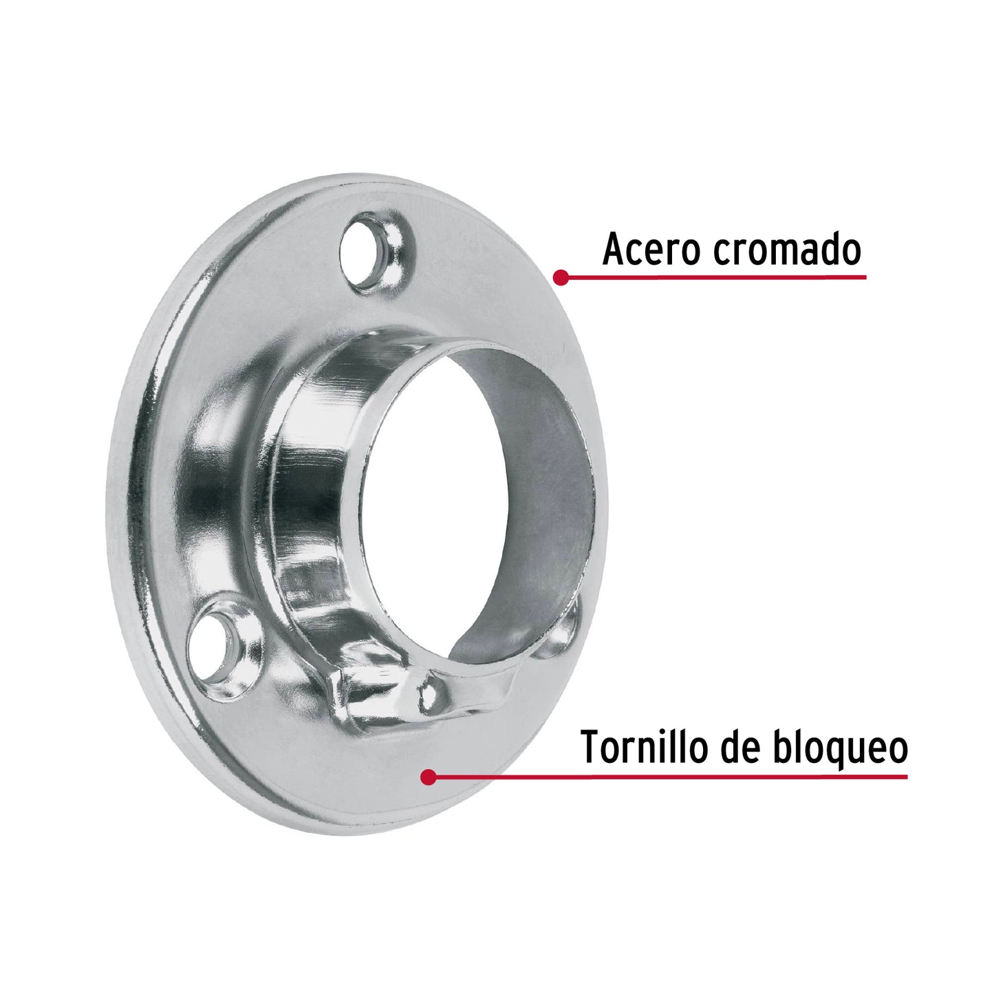 Brida cromada para tubo redondo de clóset, Hermex BTR-3 48975 MM00