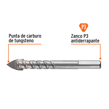 Broca para vidrio y azulejo 1/2', Truper Expert BVI-1/2X 101840 MM00