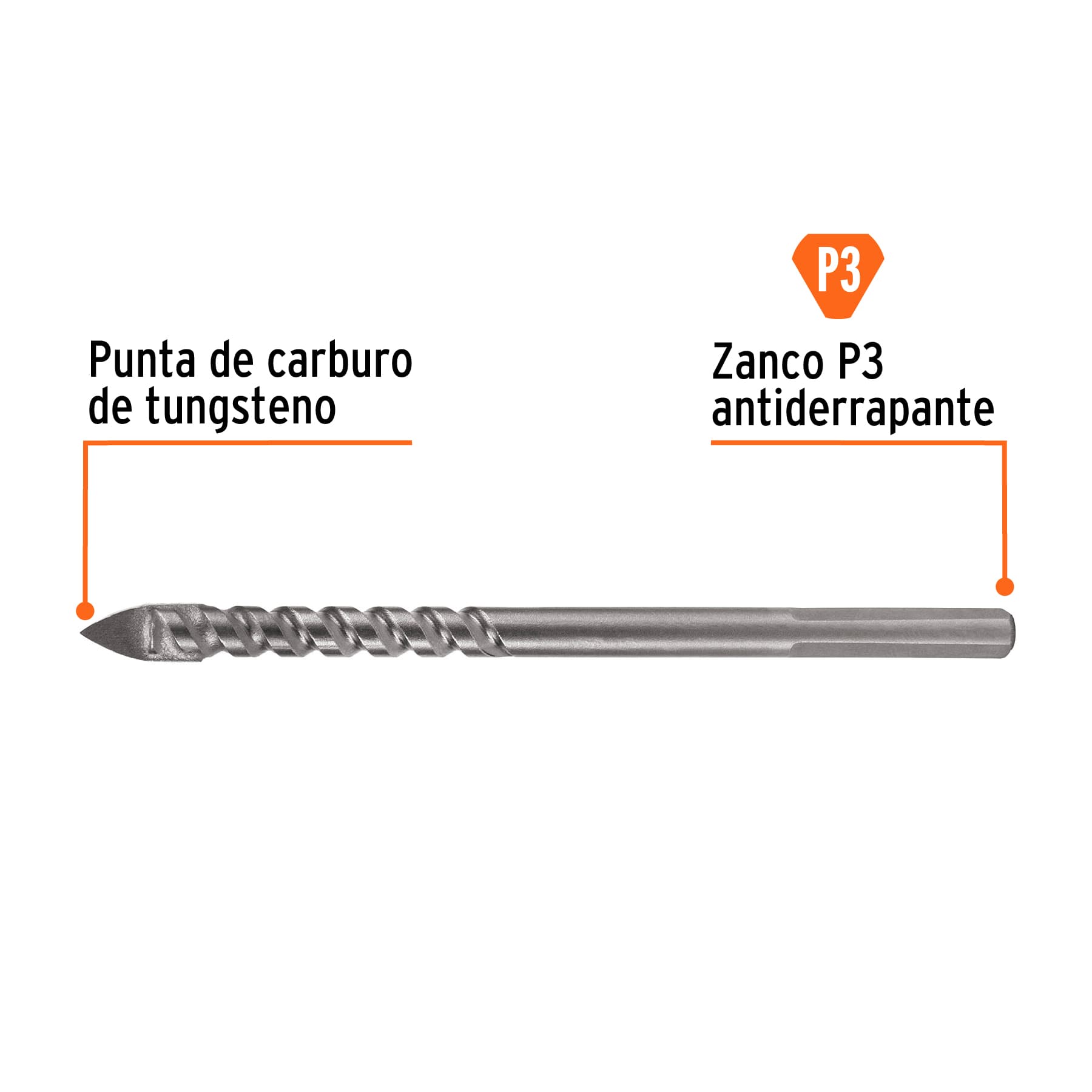 Broca para vidrio y azulejo 1/4', Truper Expert BVI-1/4X 101827 MM00