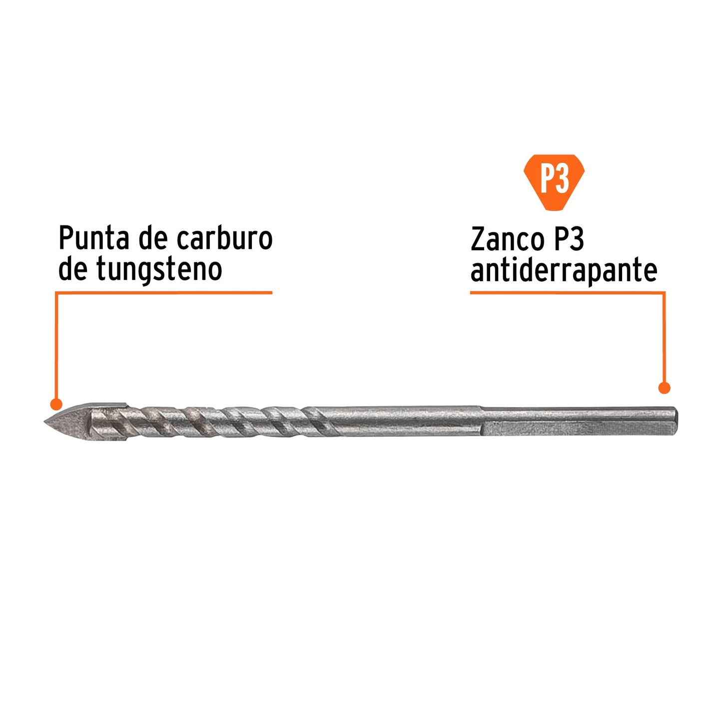 Broca para vidrio y azulejo 3/16', Truper Expert BVI-3/16X 101826 MM00