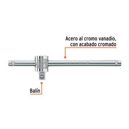 Barra corrediza para dados cuadro 1/4', Truper C-4785 13217 MM00