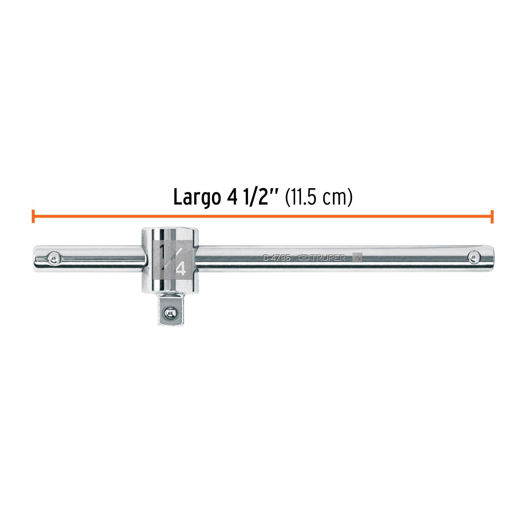 Barra corrediza para dados cuadro 1/4', Truper C-4785 13217 MM00