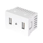 Toma con 2 puertos USB blanco de 1.5 módulos, línea Lisboa C2USB-LB 47949 MM00