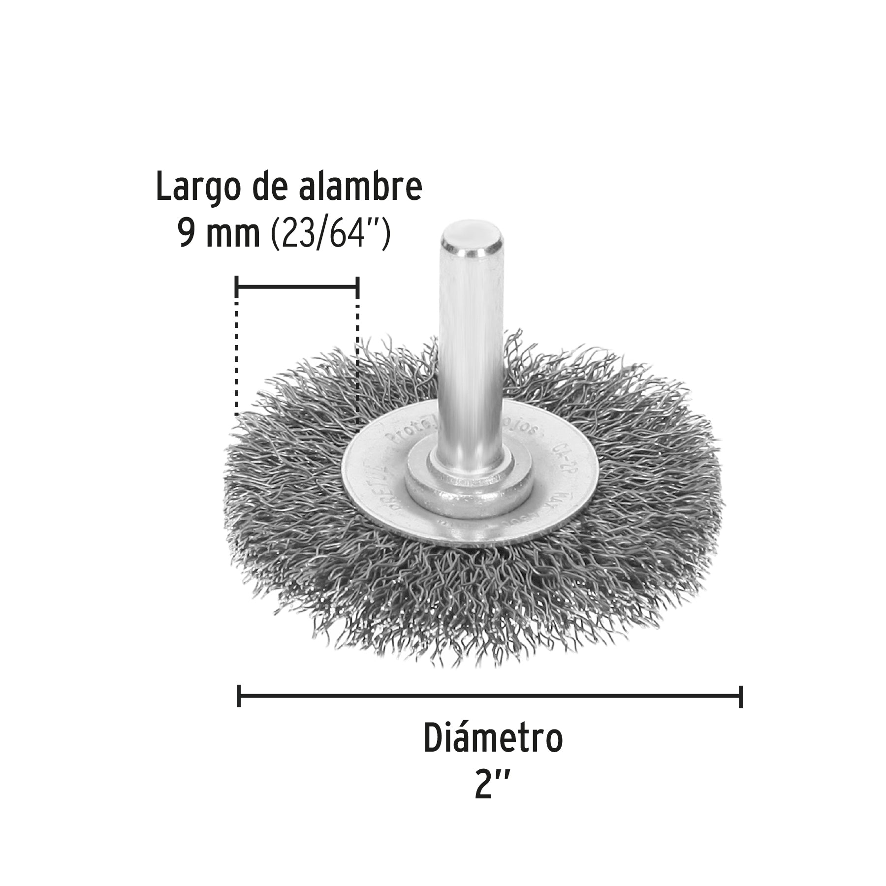 Carda circular 2' alambre grueso para taladro, Pretul CA-2P 21002 MM00