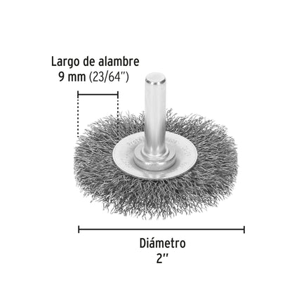 Carda circular 2' alambre grueso para taladro, Pretul CA-2P 21002 MM00