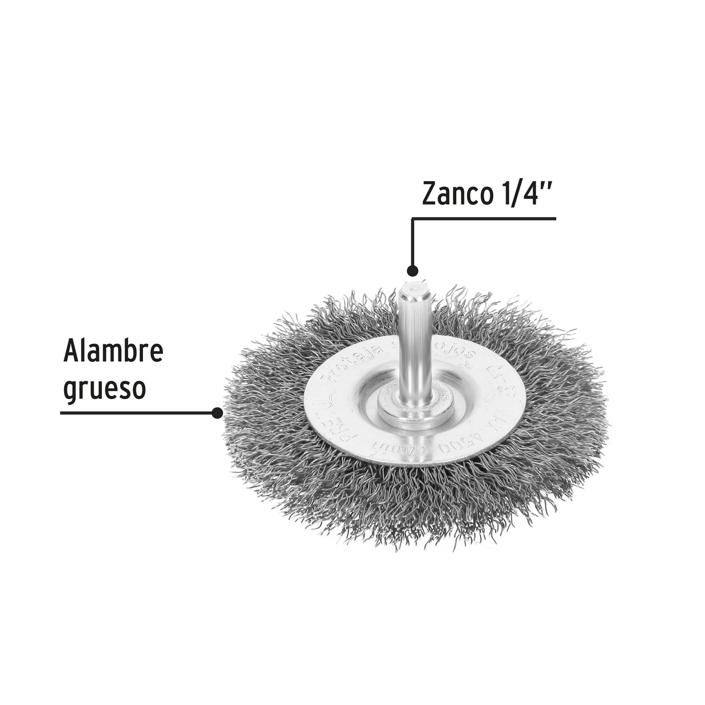 Carda circular 3' alambre grueso para taladro, Pretul CA-3P 21003 MM00