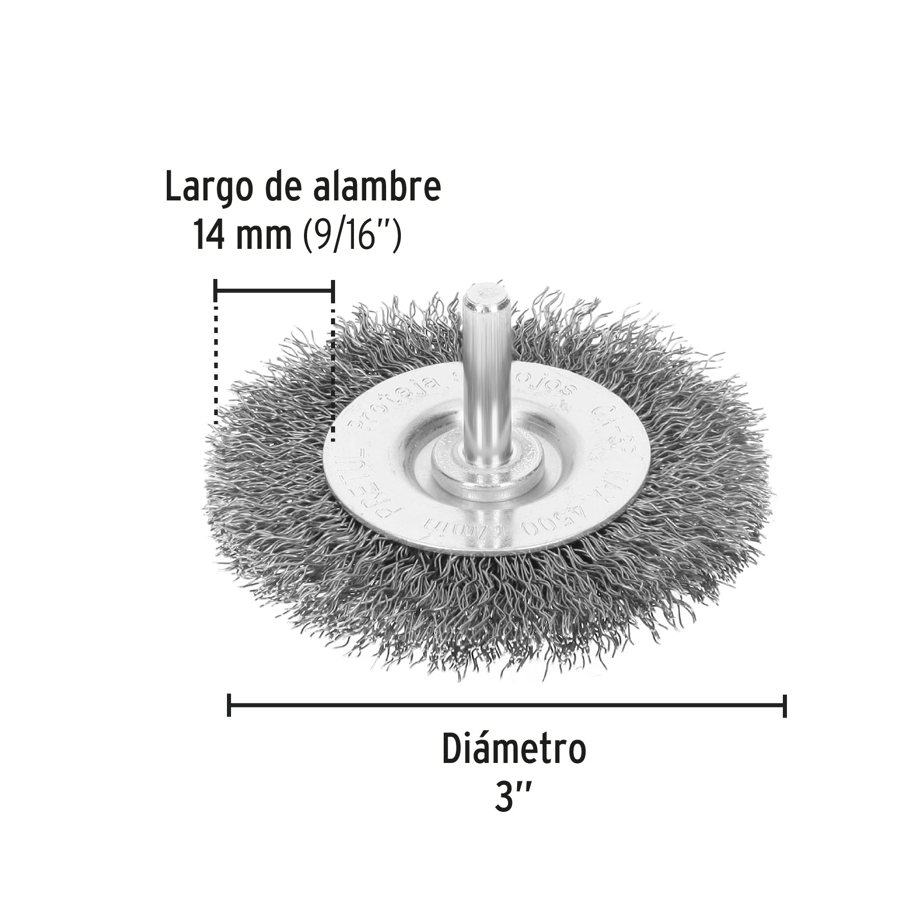 Carda circular 3' alambre grueso para taladro, Pretul CA-3P 21003 MM00