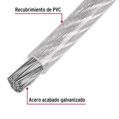 Metro de cable rígido 1/16' acero 7x7 recubierto PVC, 300 m CAB-1/16RX3 48804 MM00