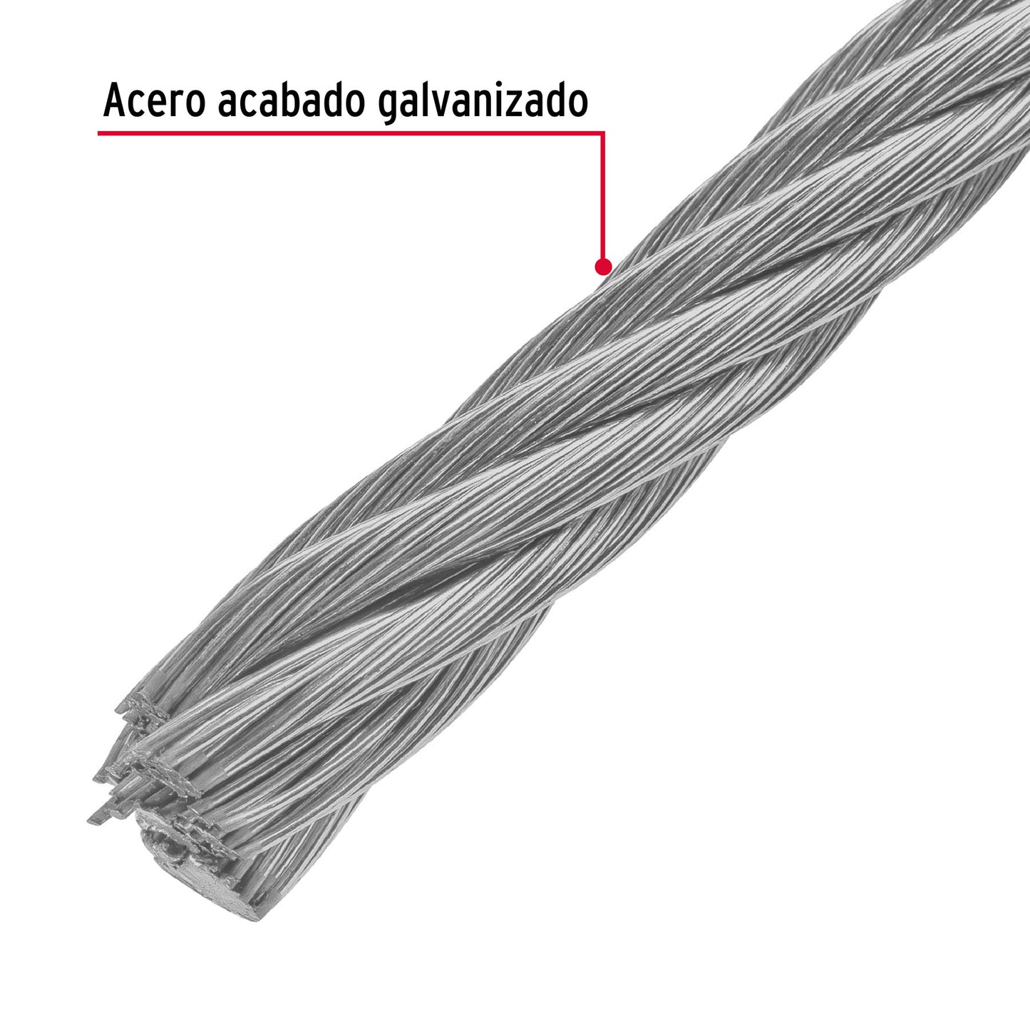 Metro de cable flexible 1/2' de acero 7x19 hilos, 75 m CAB-1/2F 48819 MM00