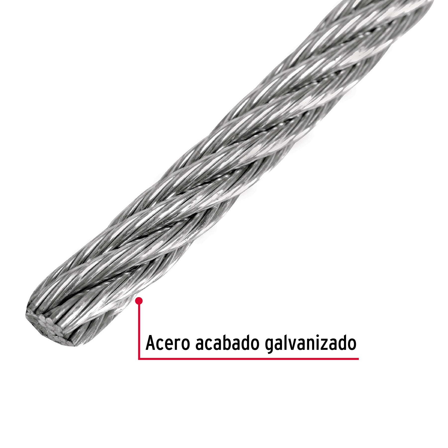 Metro de cable flexible 1/4' de acero 7x19 hilos, 300 m CAB-1/4F3 48803 MM00