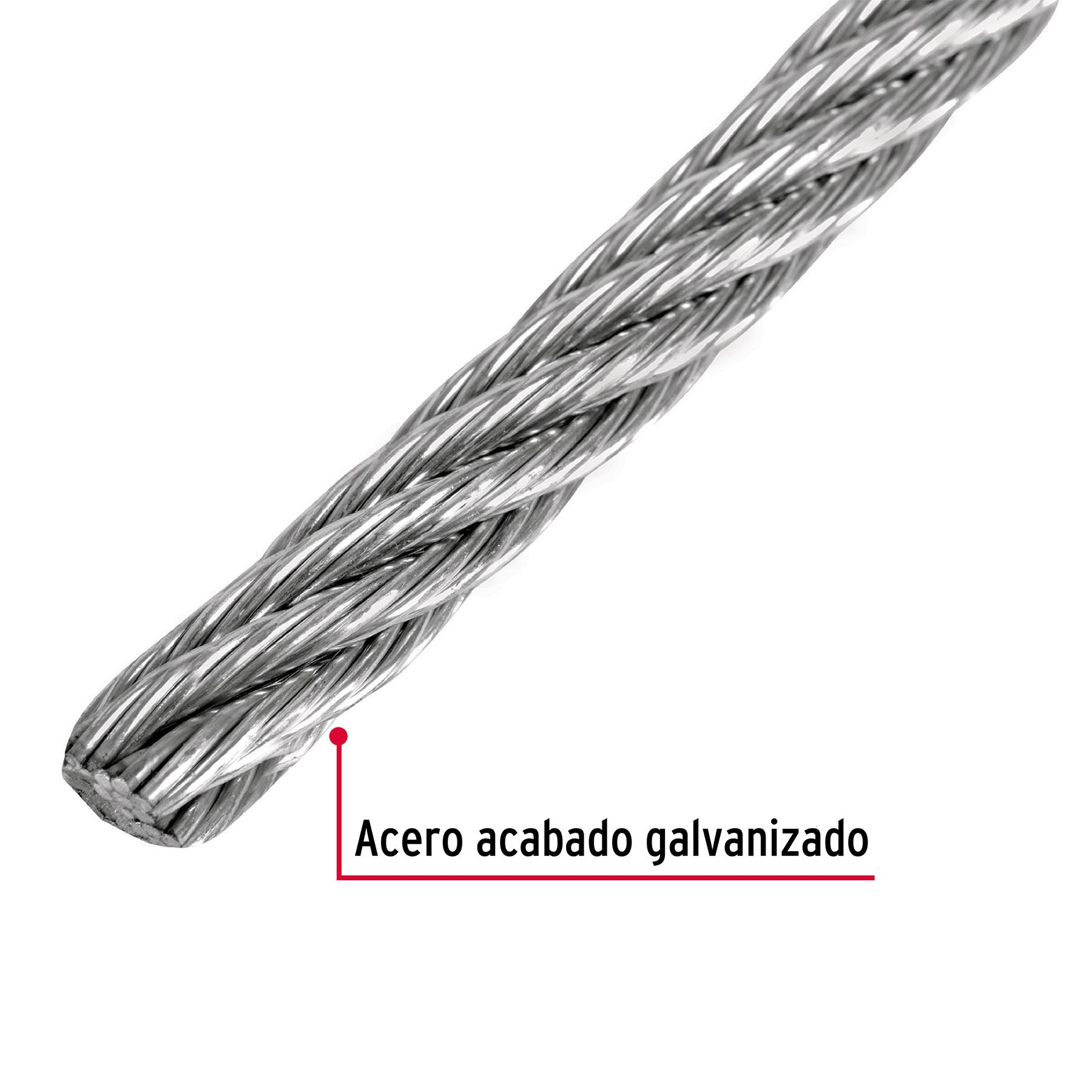 Metro de cable flexible 1/4' de acero 7x19 hilos, 75 m CAB-1/4F 44213 MM00