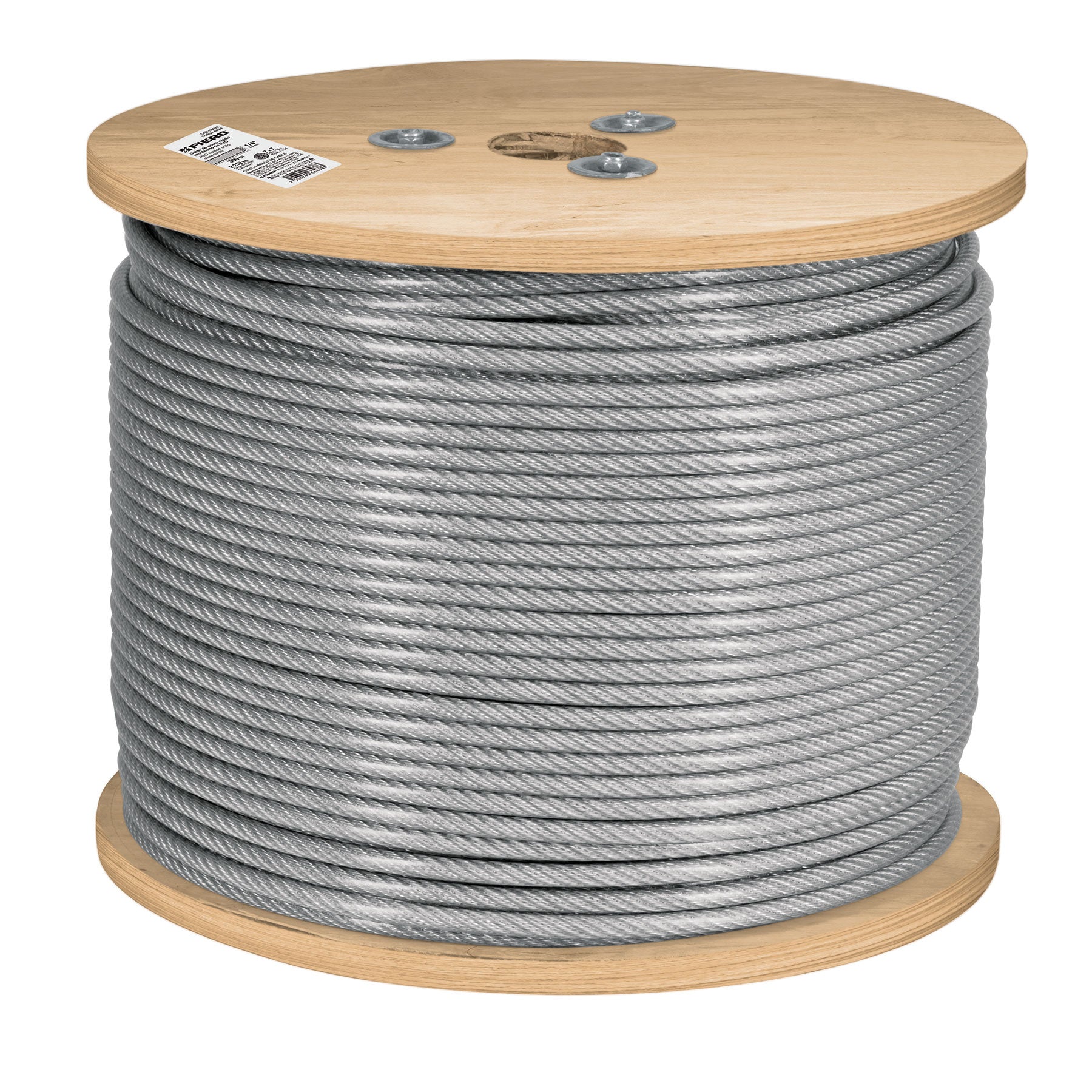 Metro de cable rígido 1/4' acero 7x7 recubierto PVC, 300 m CAB-1/4RX3 48808 MM00