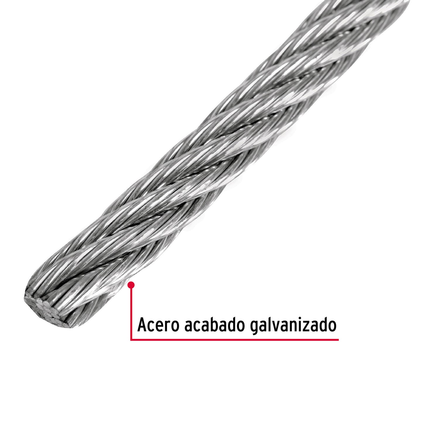 Metro de cable flexible 1/8' de acero 7x19 hilos, 300 m CAB-1/8F3 48801 MM00