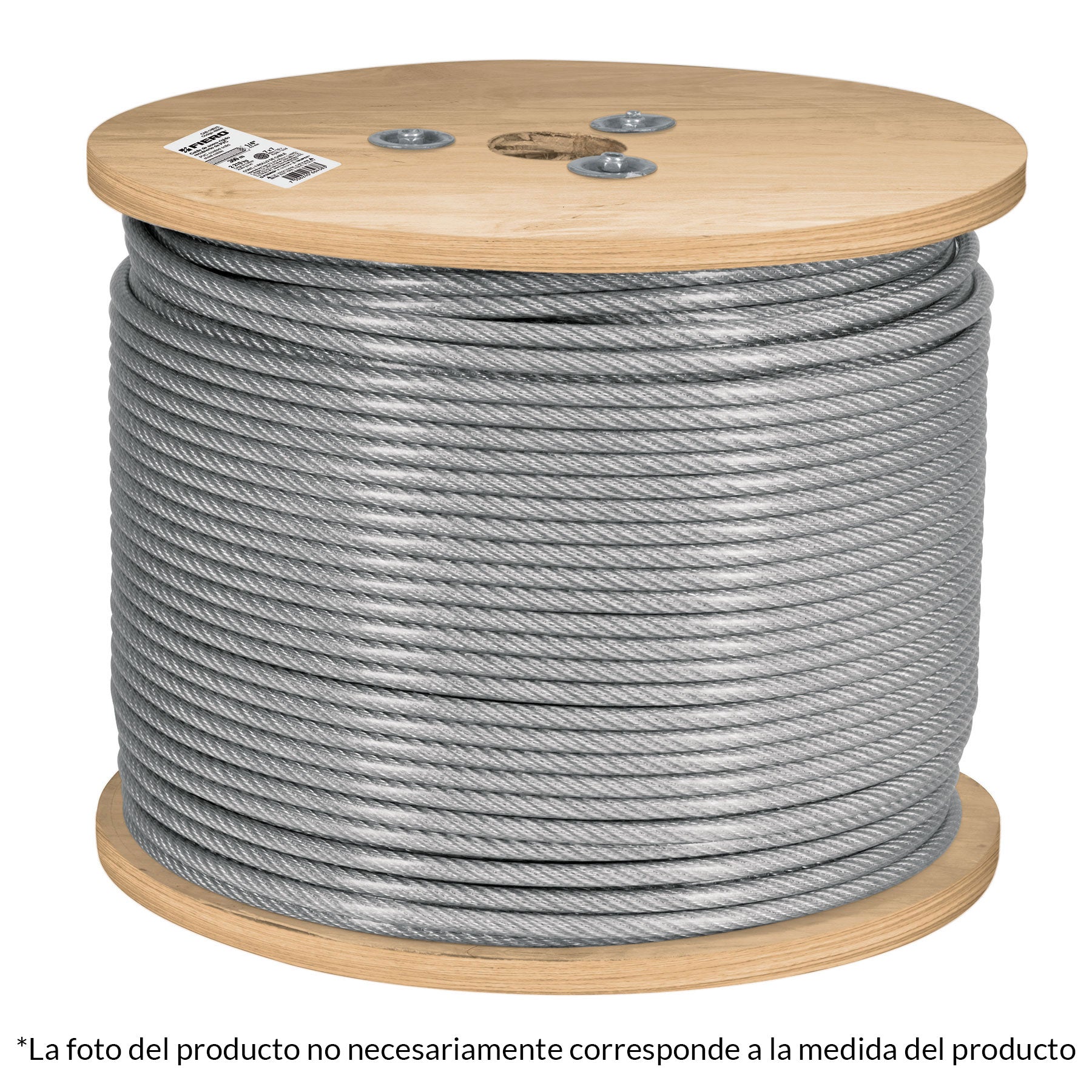 Metro de cable rígido 1/8' acero 7x7 recubierto PVC, 300 m CAB-1/8RX3 48806 MM00