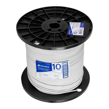 Metro de cable THHW-LS 10 AWG blanco en carrete de 500 m CAB-10B-500 40114 MM2