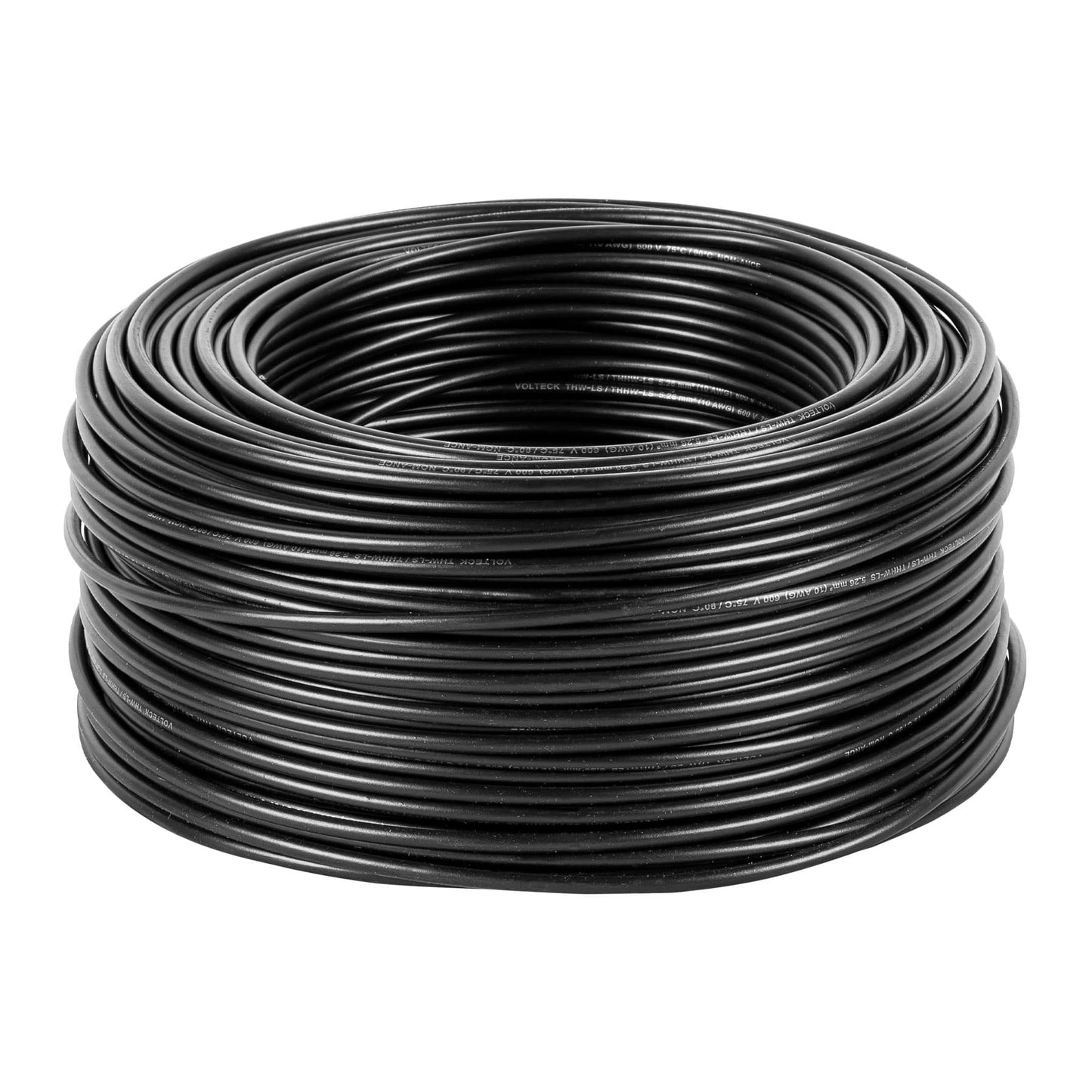 Rollo de 100 m de cable THHW-LS 10 AWG negro, Volteck CAB-10N 46051 MM2