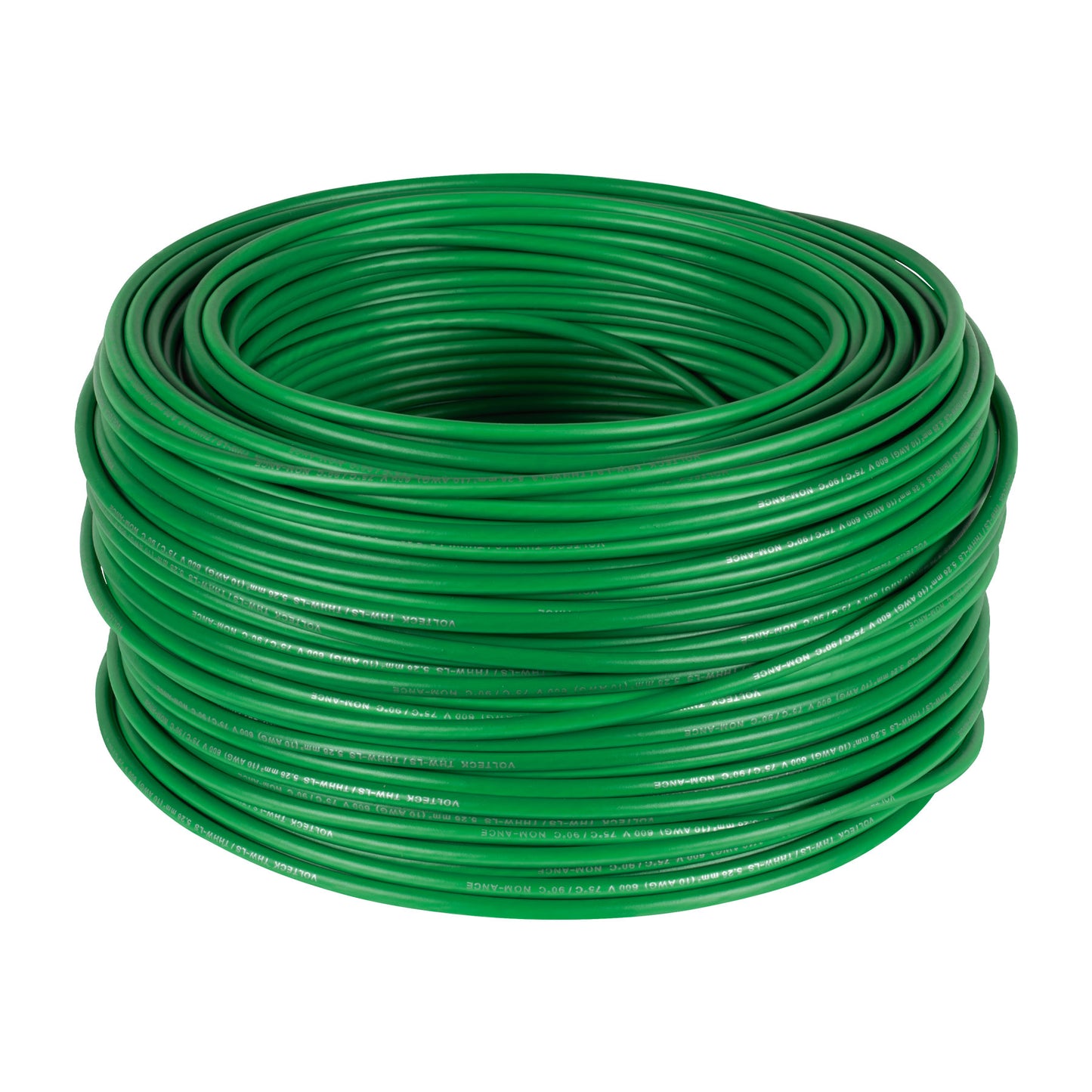 Rollo de 100 m de cable THHW-LS 10 AWG verde, Volteck CAB-10V 46063 MM2