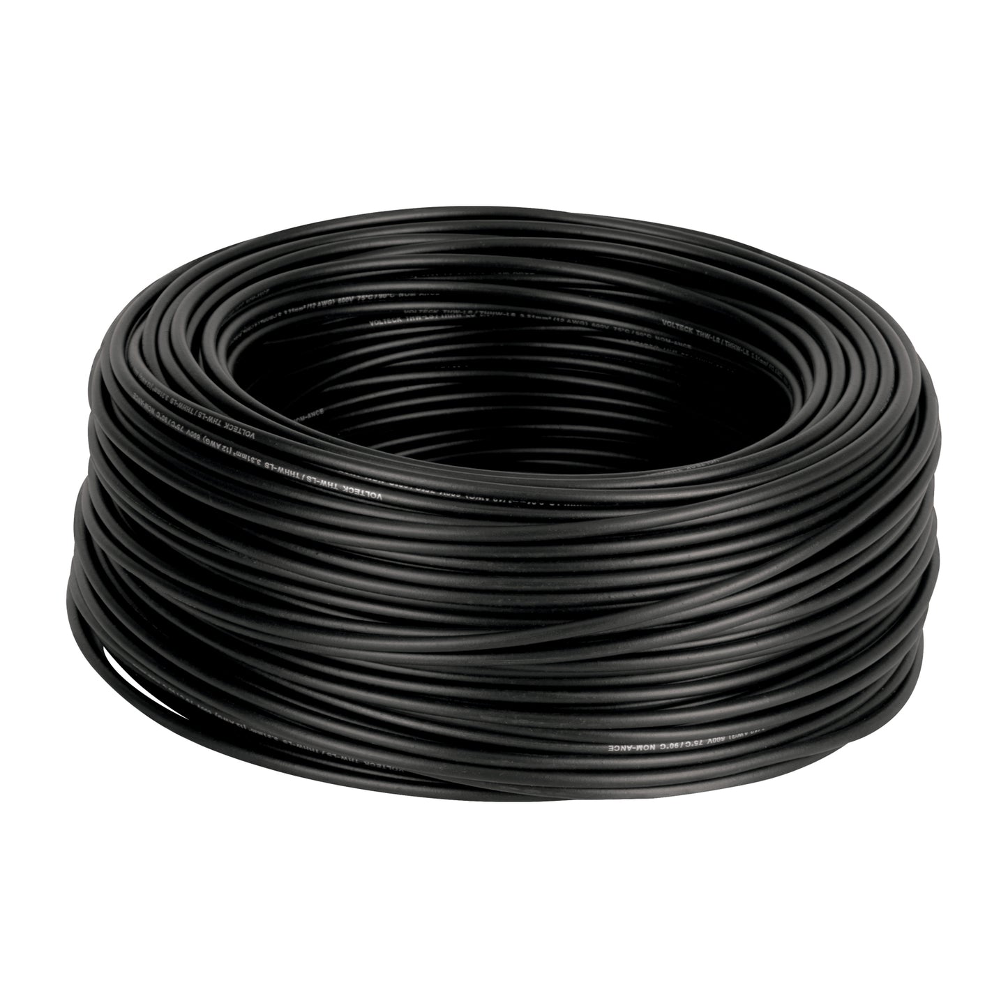 Rollo de 100 m de cable THHW-LS 12 AWG negro, Volteck CAB-12N 46052 MM2